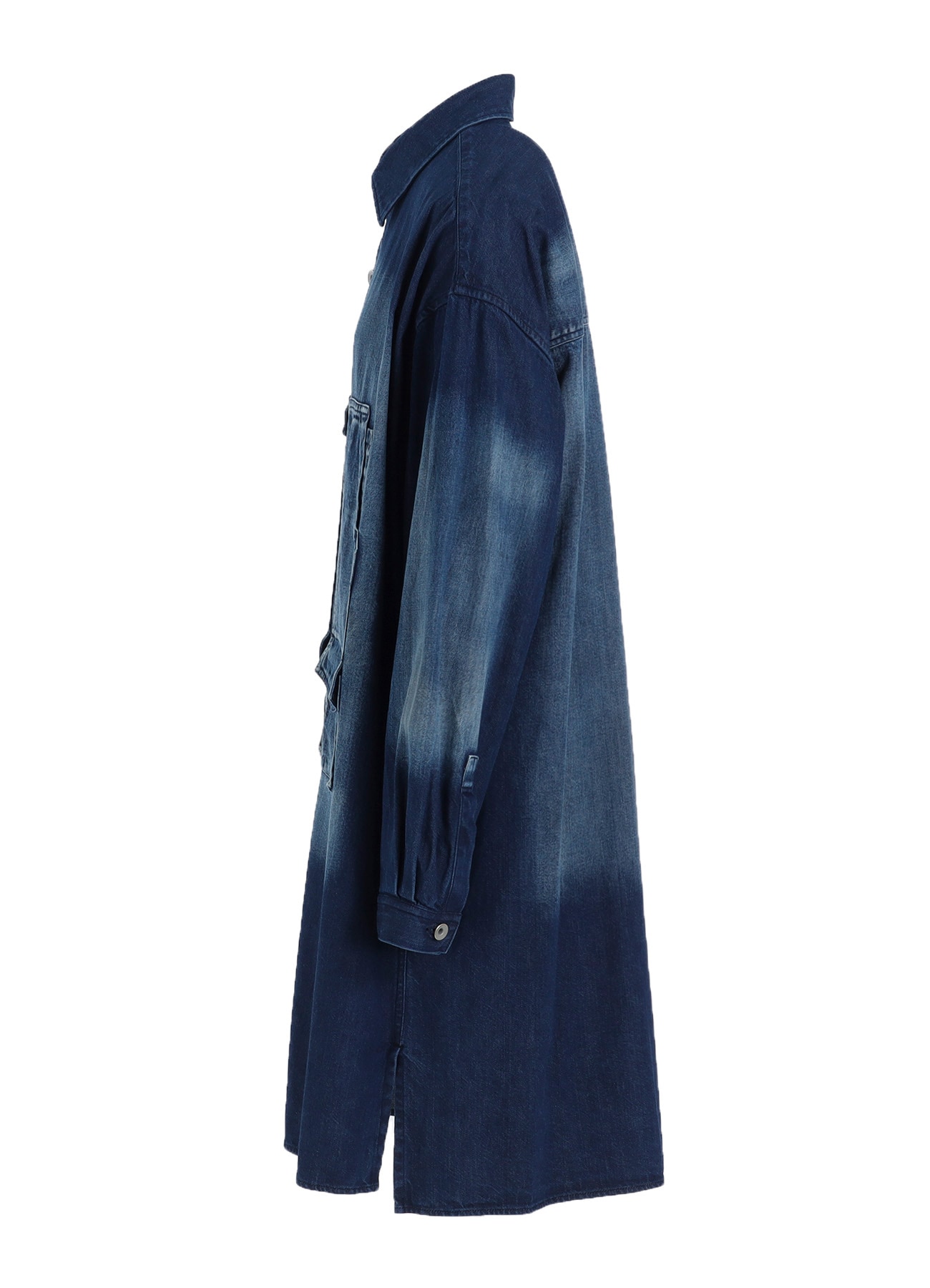 SPOTTED DENIM BIG GOWN BLOUSE