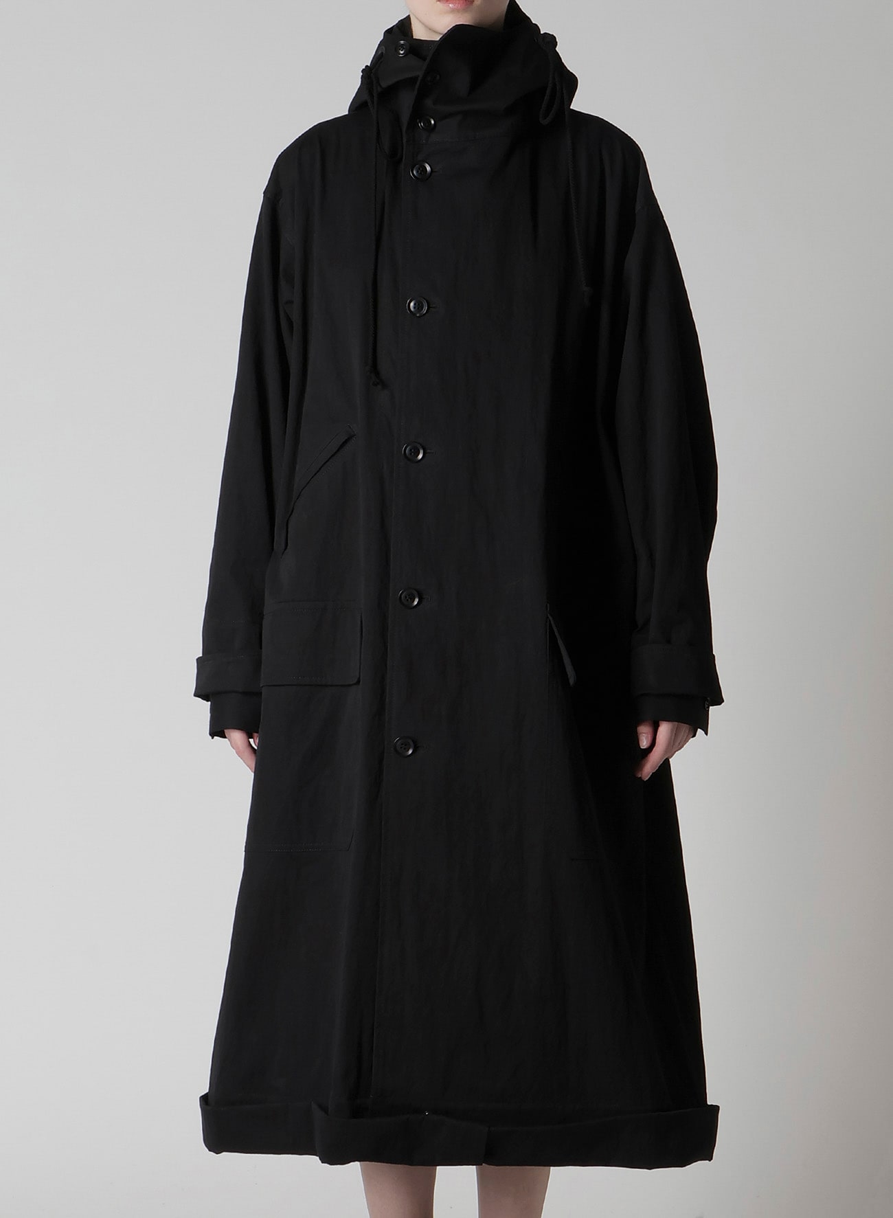 COTTON NYLON GABARDINE MILITARY COAT