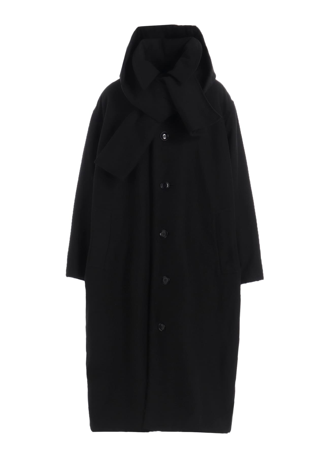 COTTON/FLAX MOLESKIN DETACHABLE HOODIE COAT