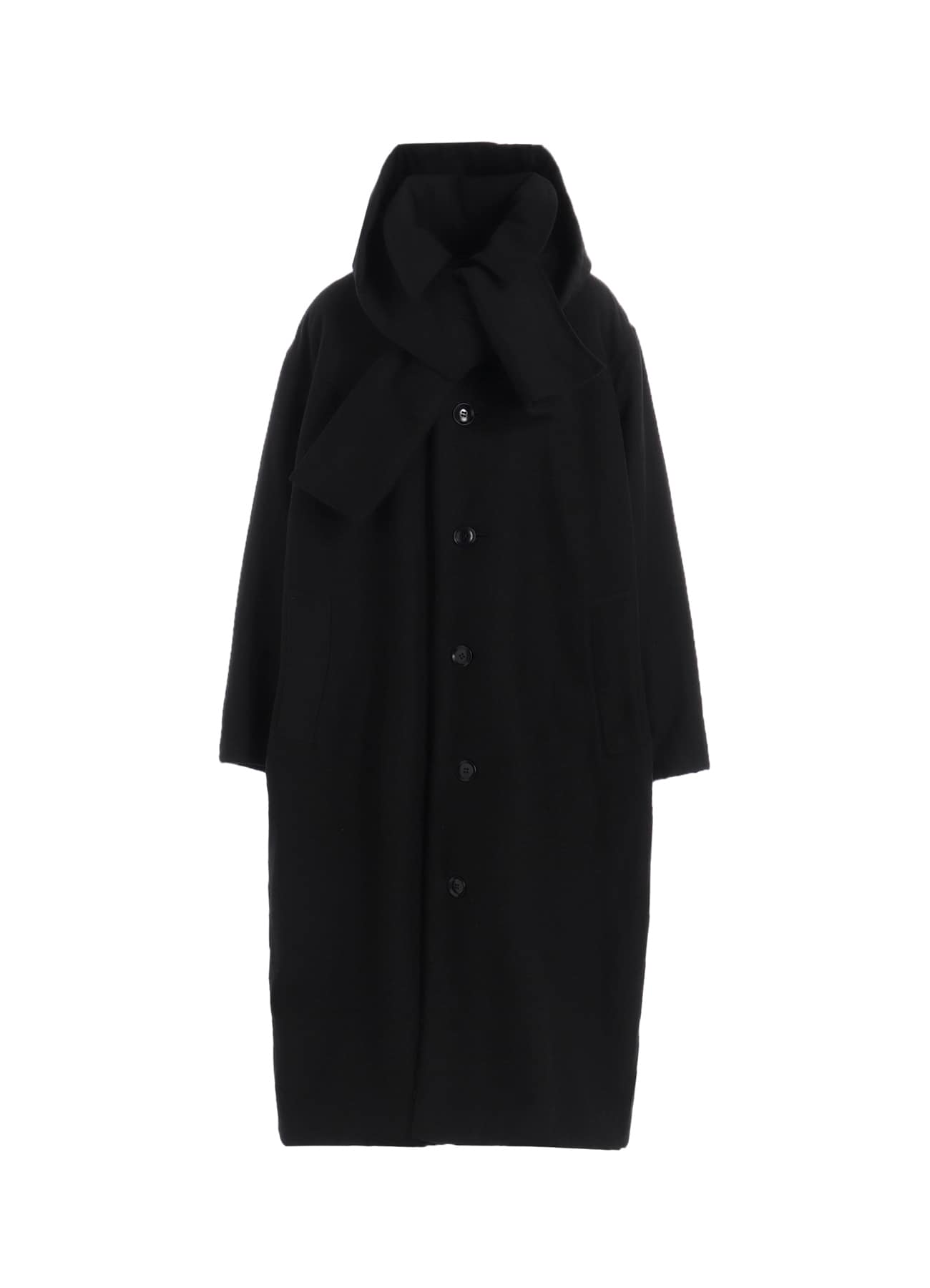 COTTON/FLAX MOLESKIN DETACHABLE HOODIE COAT