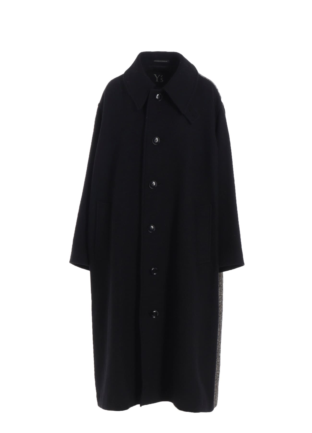 BIG HERRINGBONE DETACHABLE HOODIE COAT