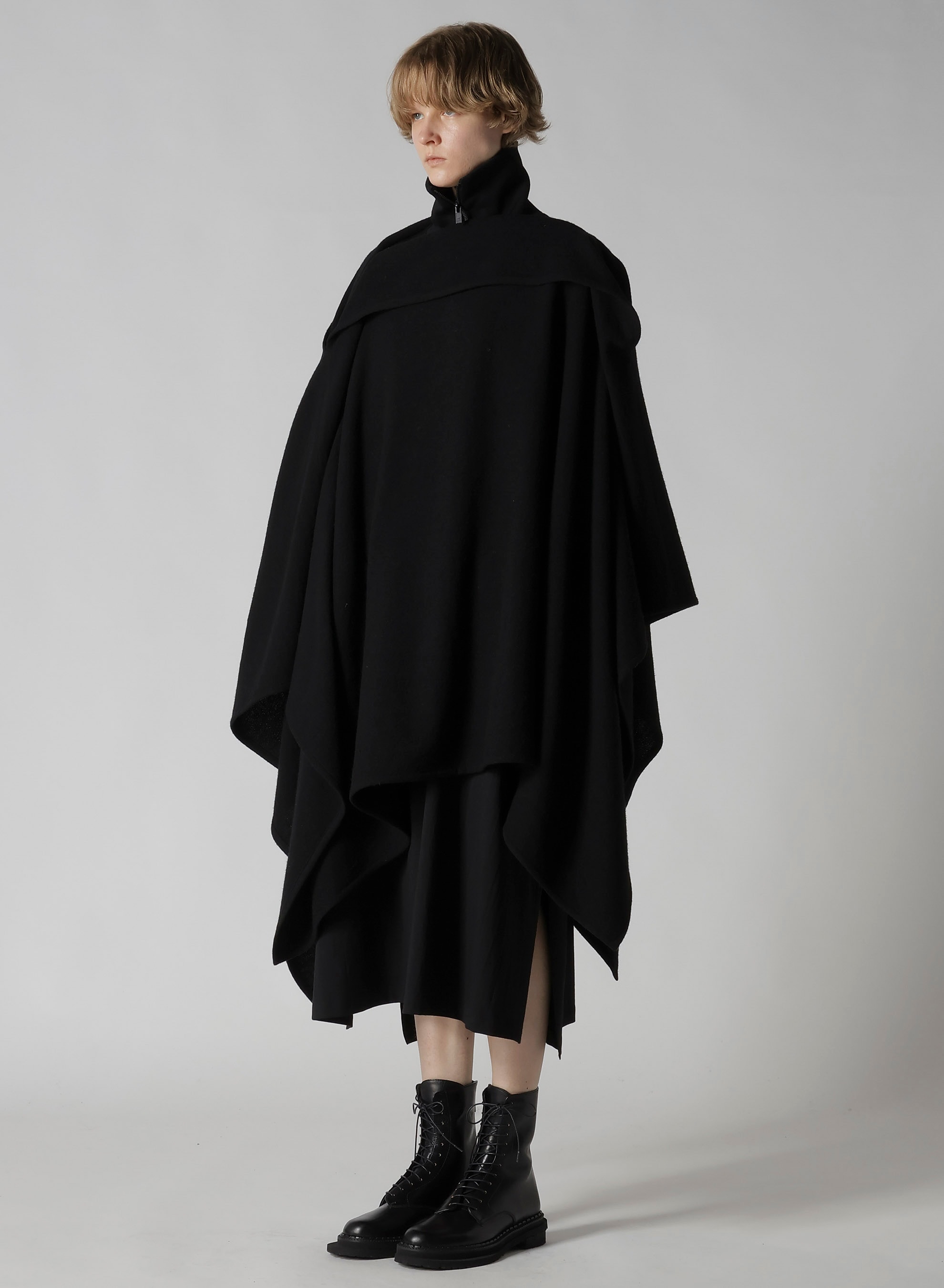 TOP VINTAGE FLANNEL ASYMMETRIC CAPE