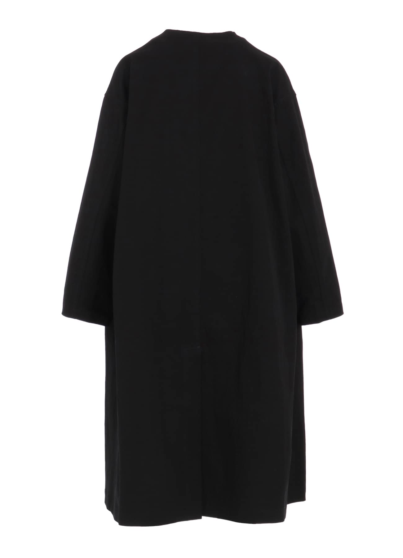 COTTON NYLON GABARDINE COLLARLESS COAT