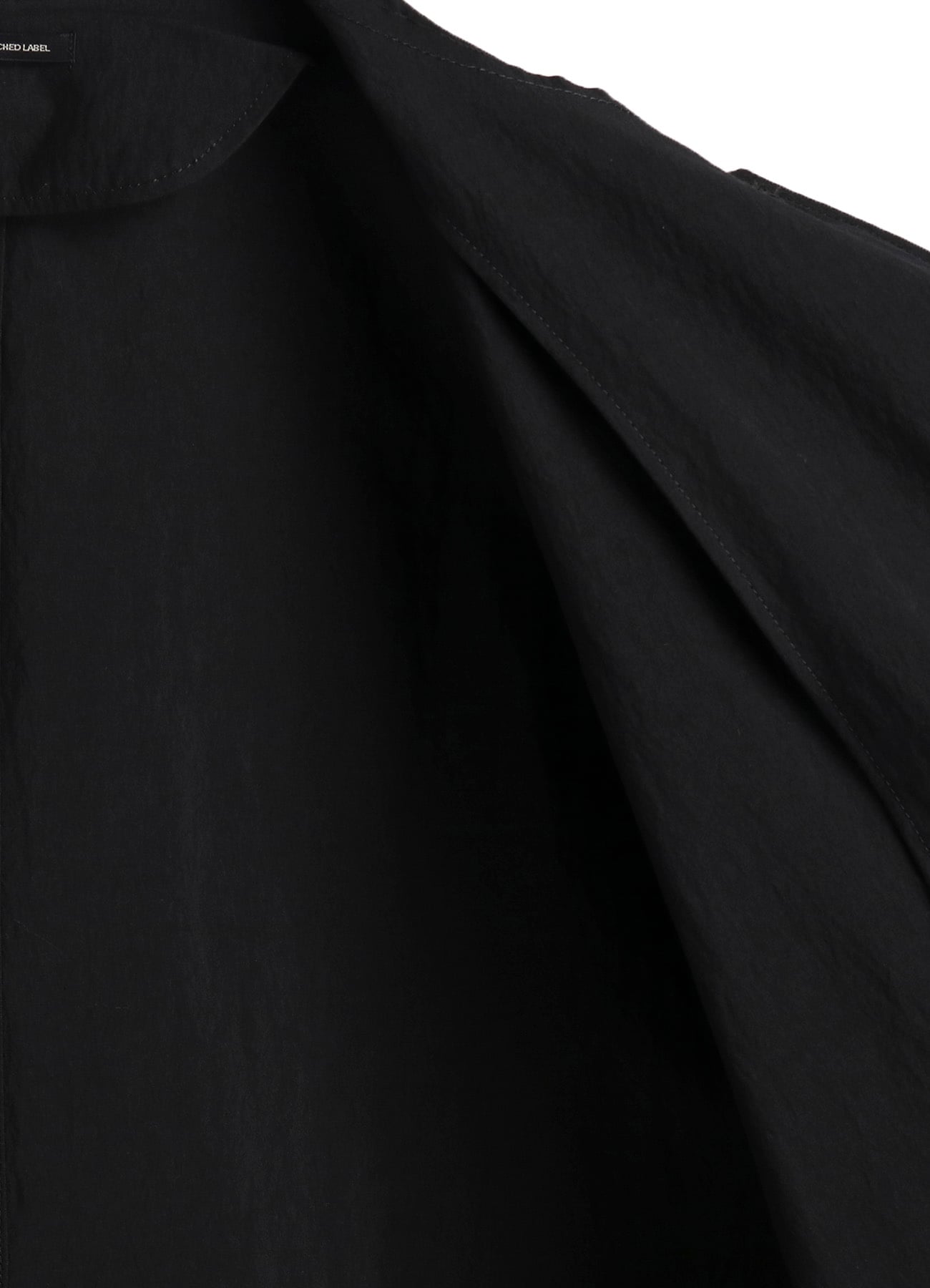 COTTON NYLON GABARDINE COLLARLESS COAT