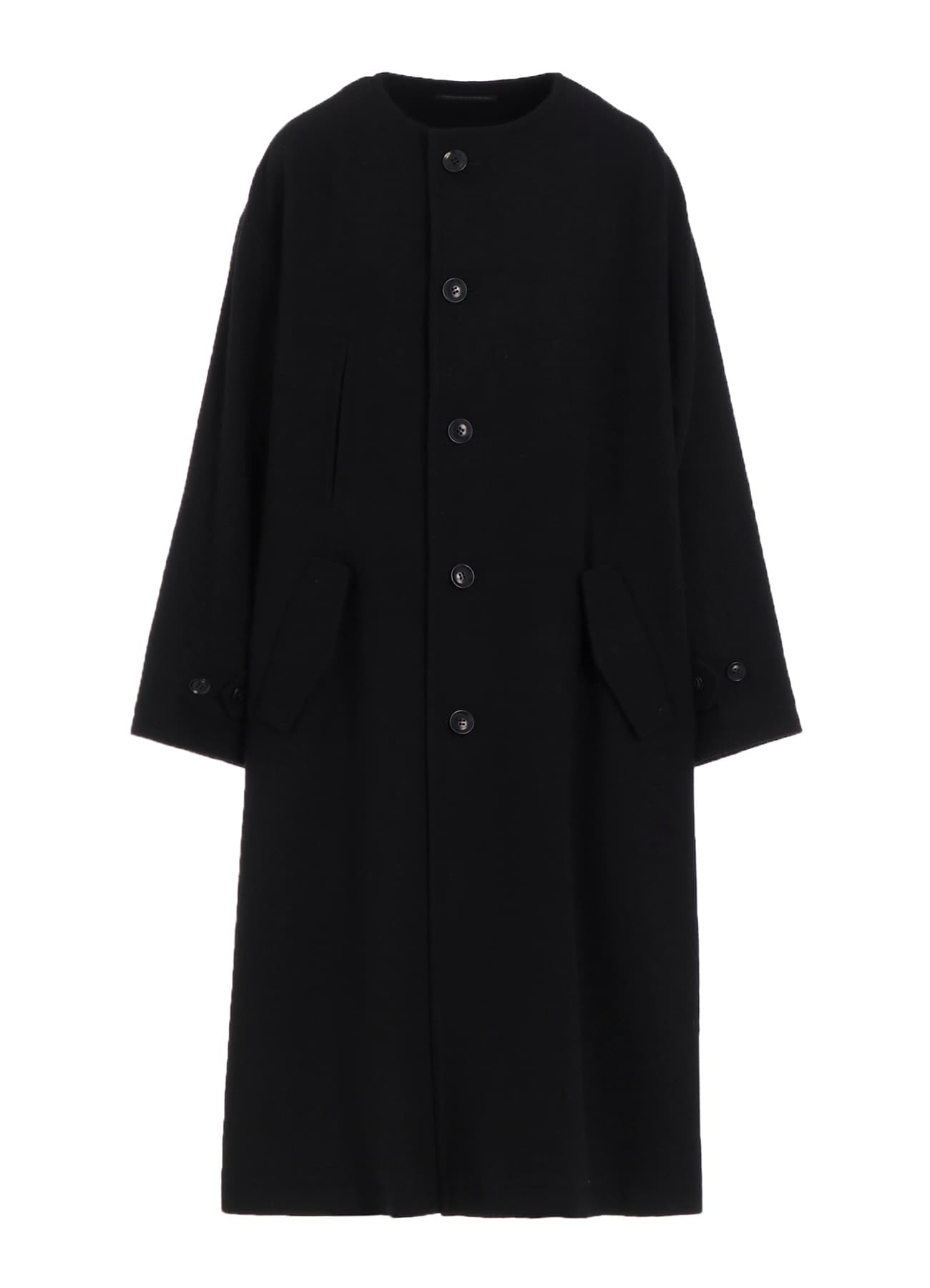 TOP VINTAGE FLANNEL COLLARLESS COAT