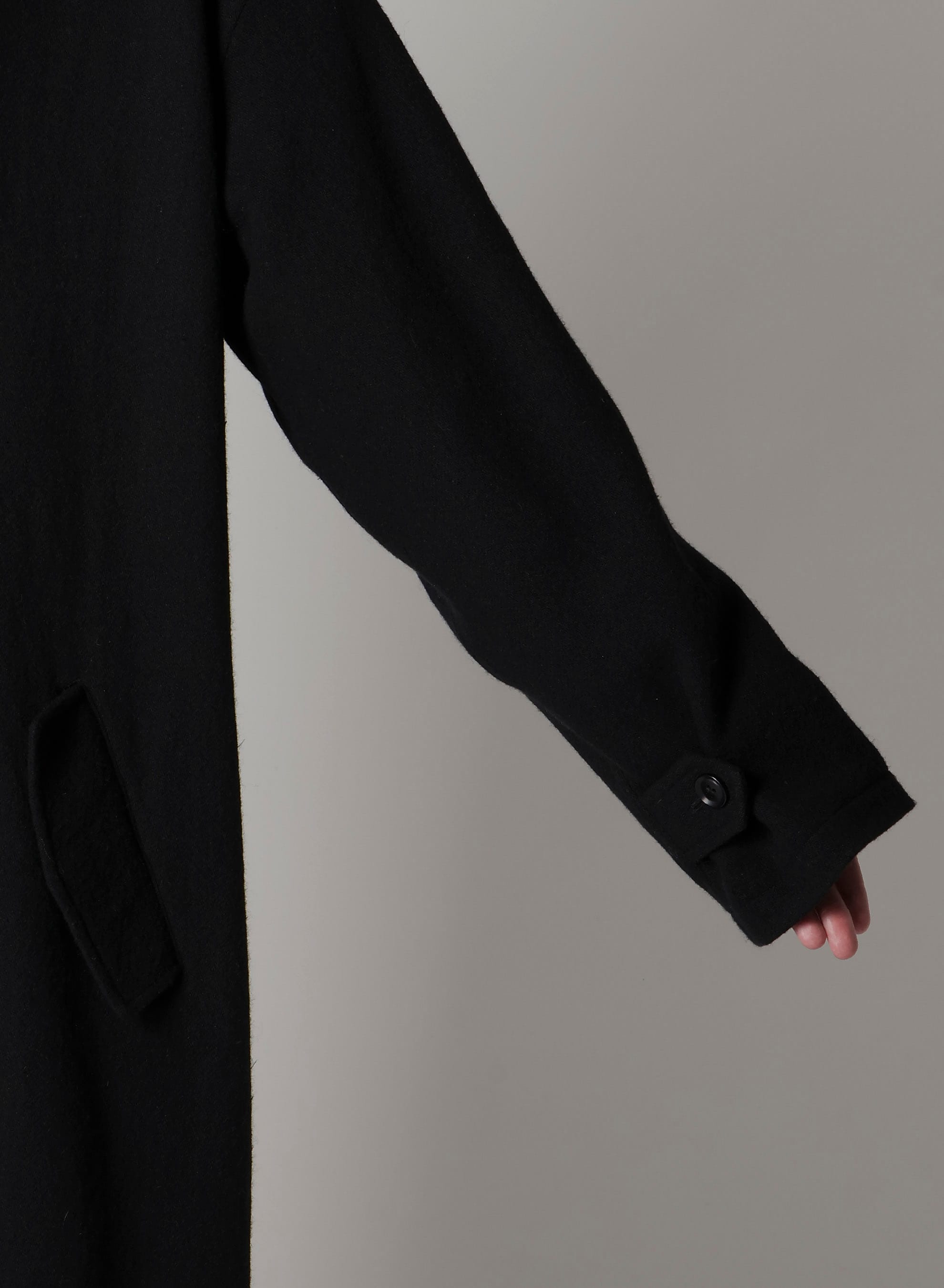 TOP VINTAGE FLANNEL COLLARLESS COAT