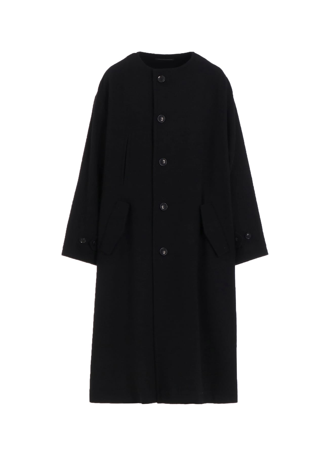 TOP VINTAGE FLANNEL COLLARLESS COAT