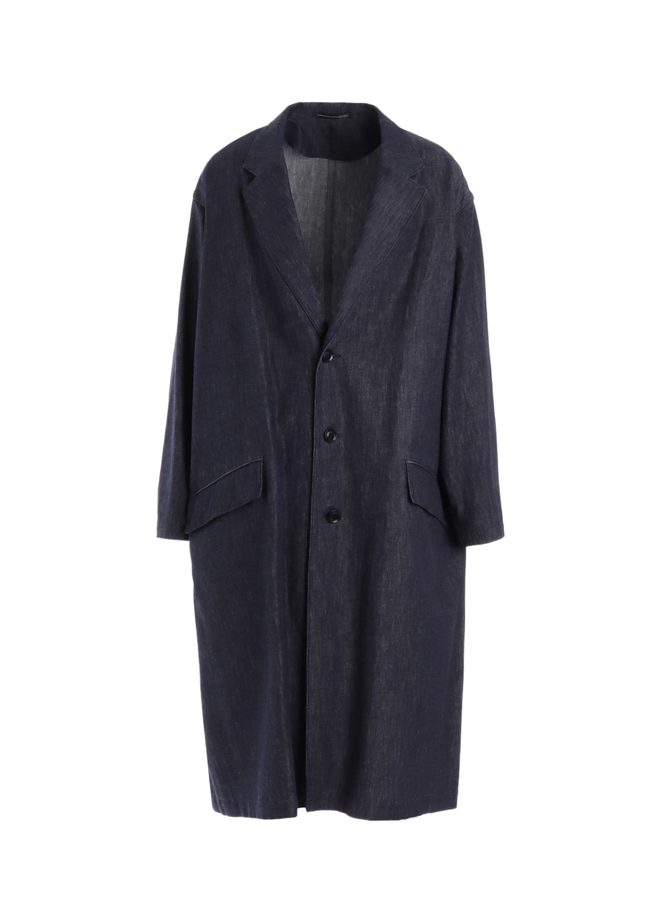 6OZ DENIM GARMENT FINISH 3-BUTTON TAILORED COAT