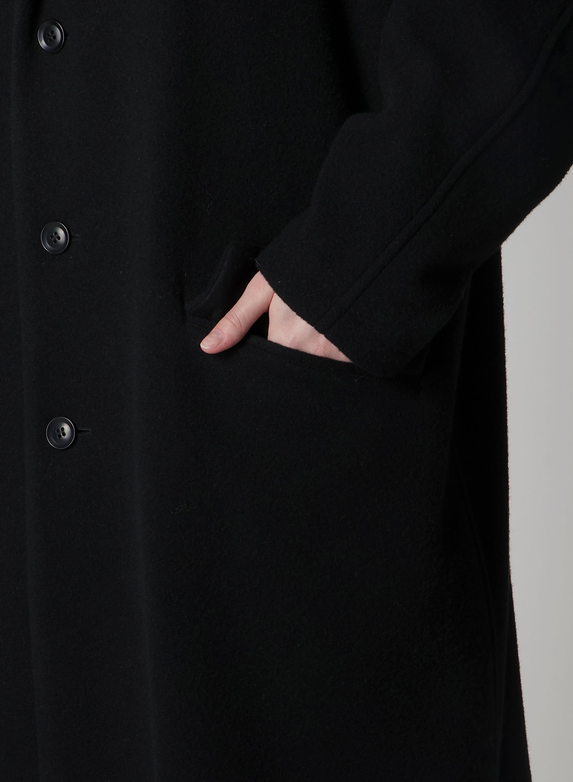 WOOL MOSSER 3-BUTTON TAILORED COAT