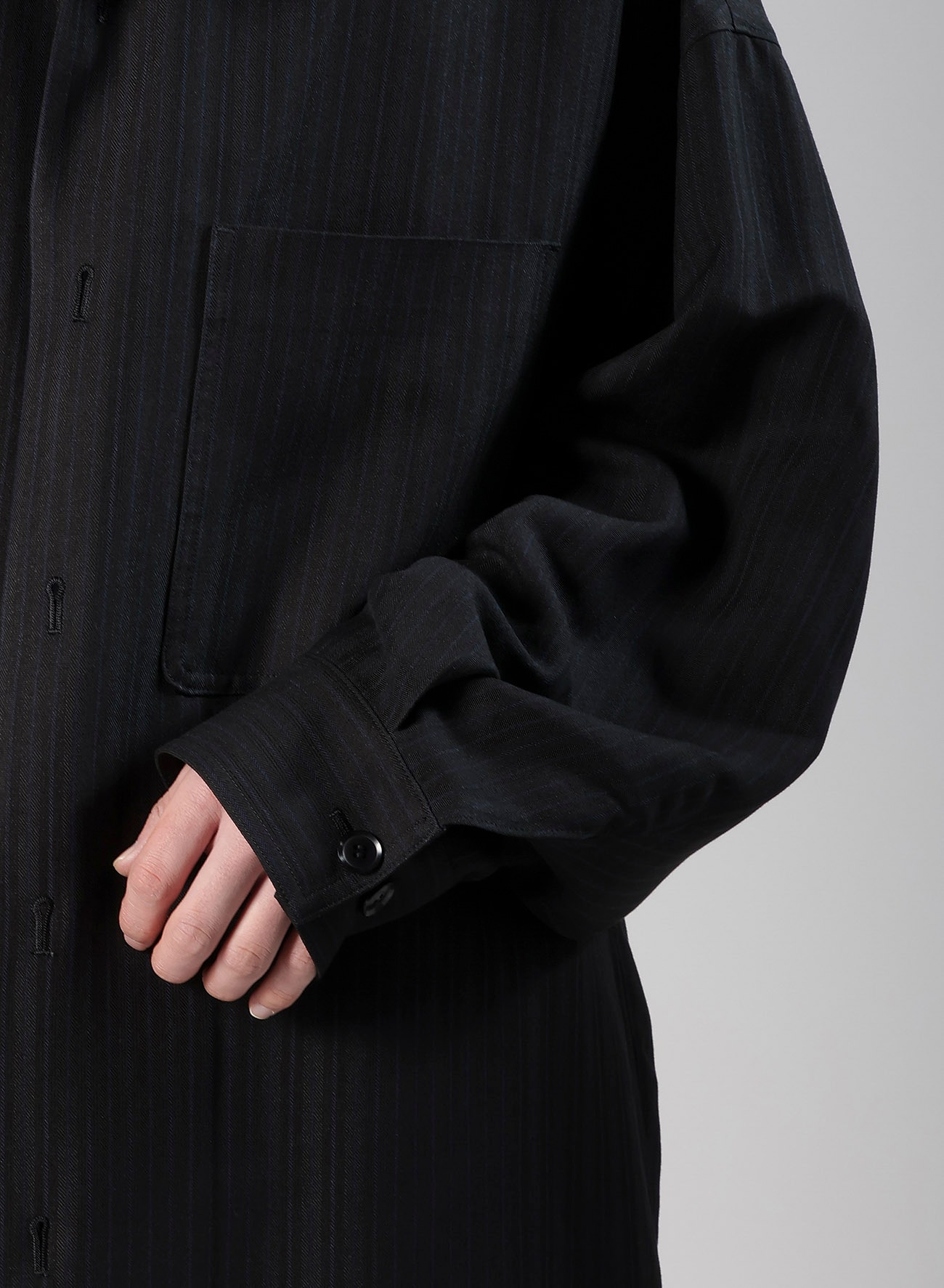 VISCOSE TWEED STRIPE LONG COAT