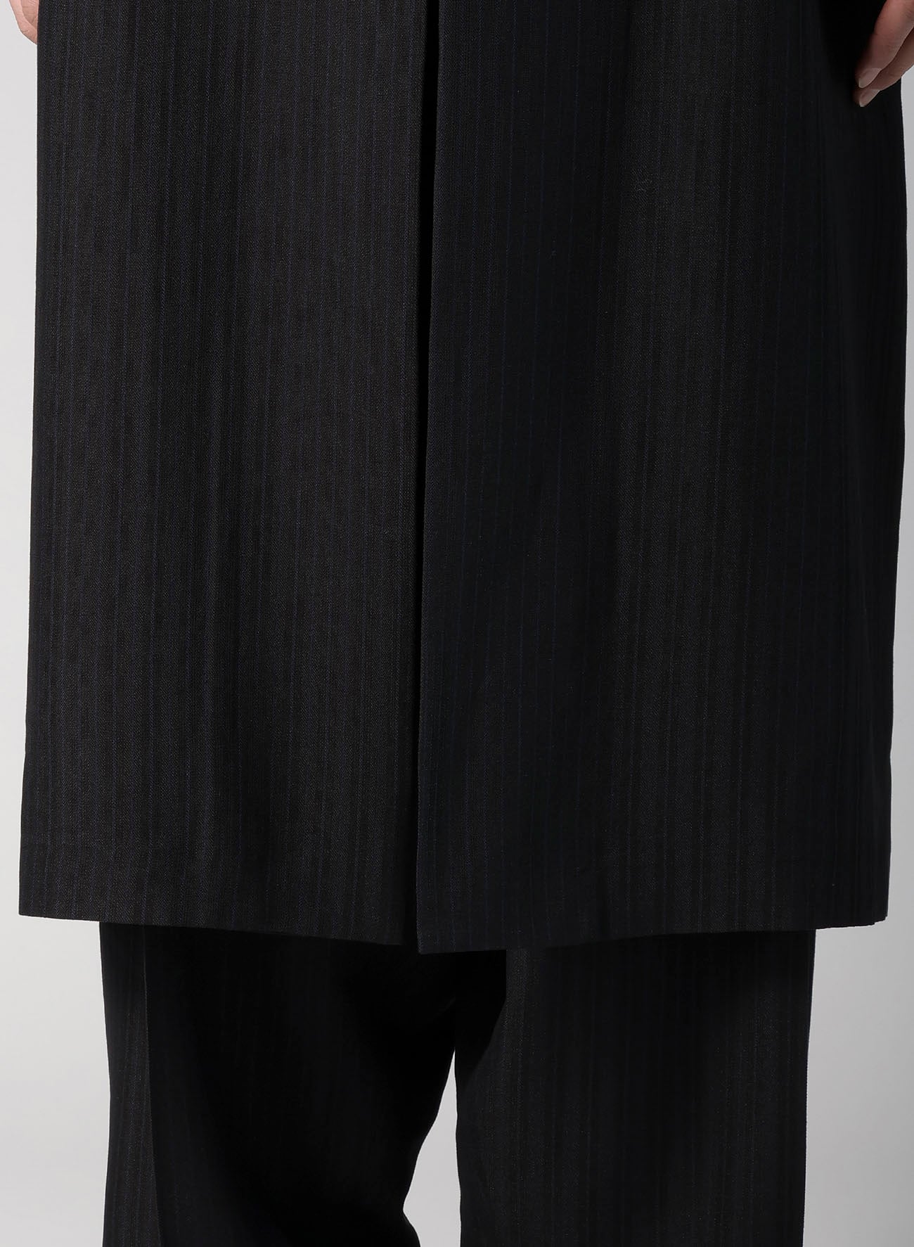 VISCOSE TWEED STRIPE LONG COAT