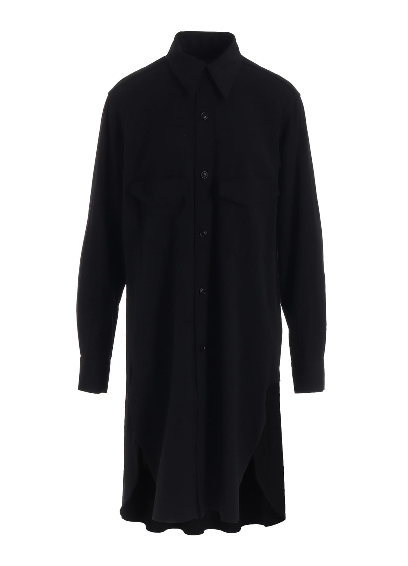 WOOL BREND TWILL MILITARY SHIRT DRESS