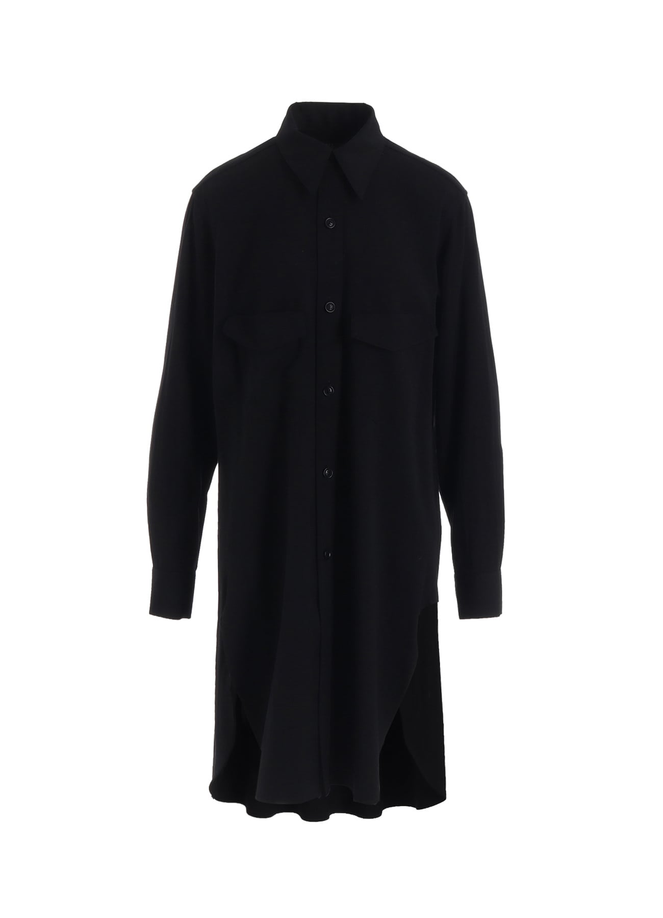 WOOL BREND TWILL MILITARY SHIRT DRESS