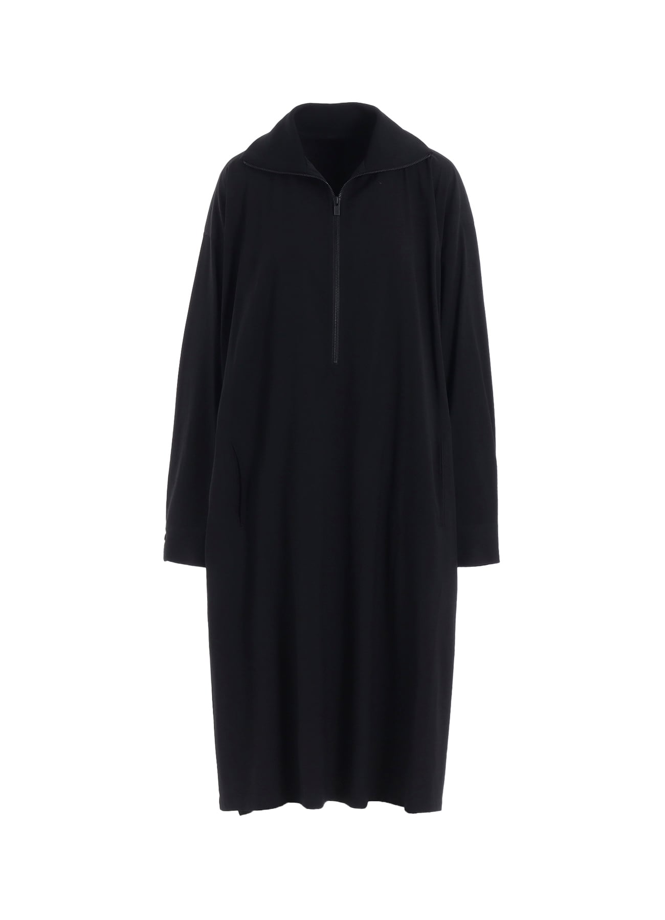 WOOL BREND TWILL STAND-UP COLLAR DRESS