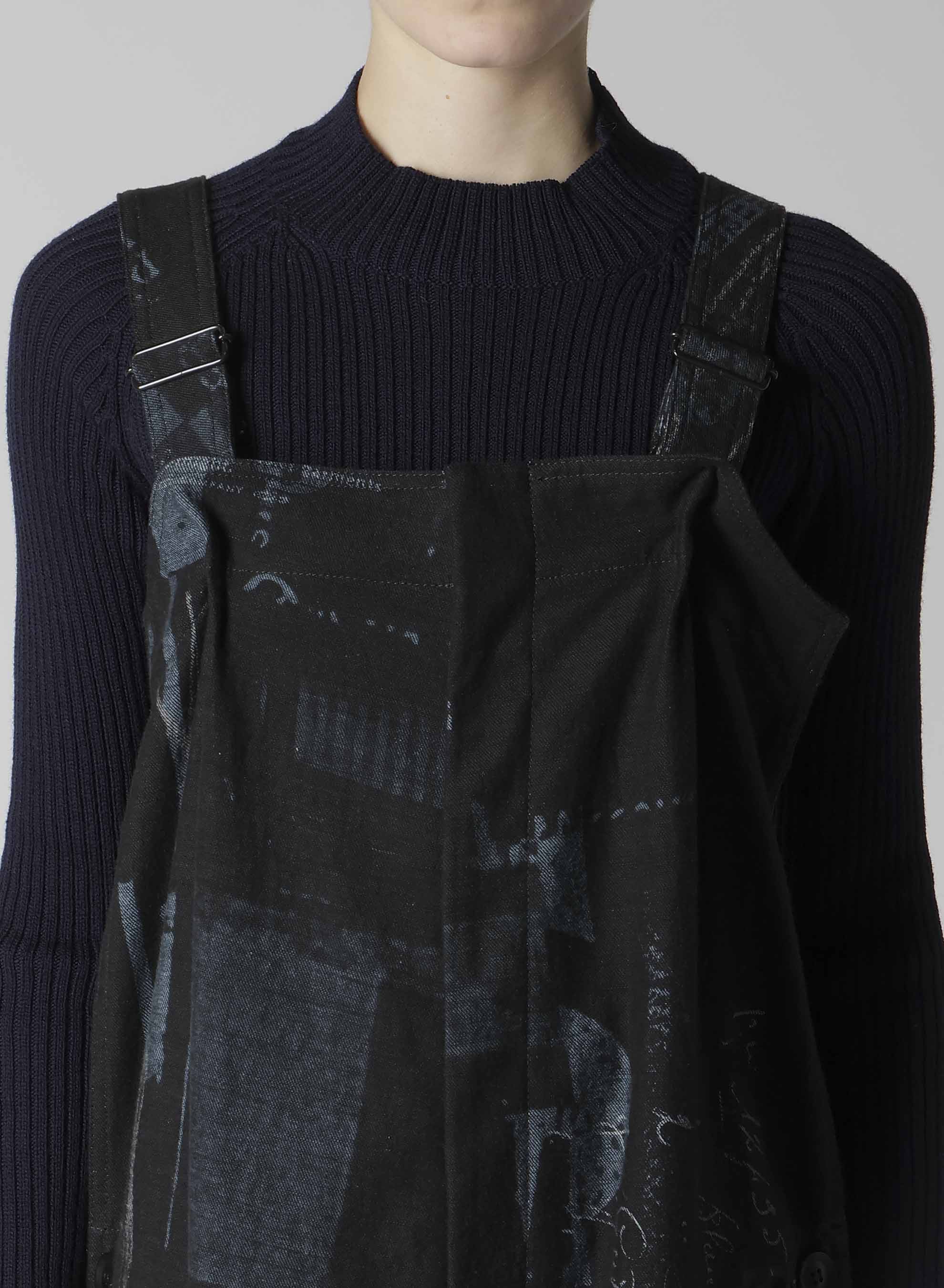 8OZ DENIM COLLAGE PRINT OVERALLS