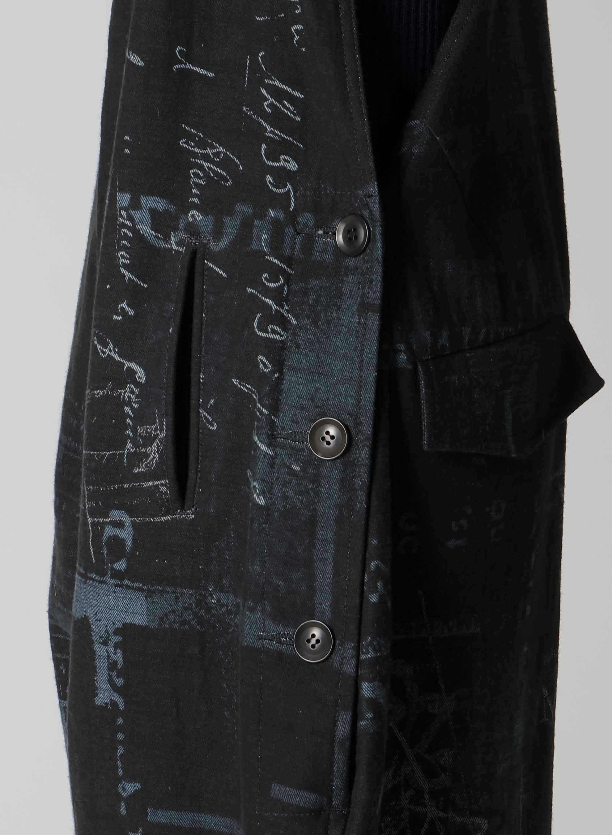 8OZ DENIM COLLAGE PRINT OVERALLS