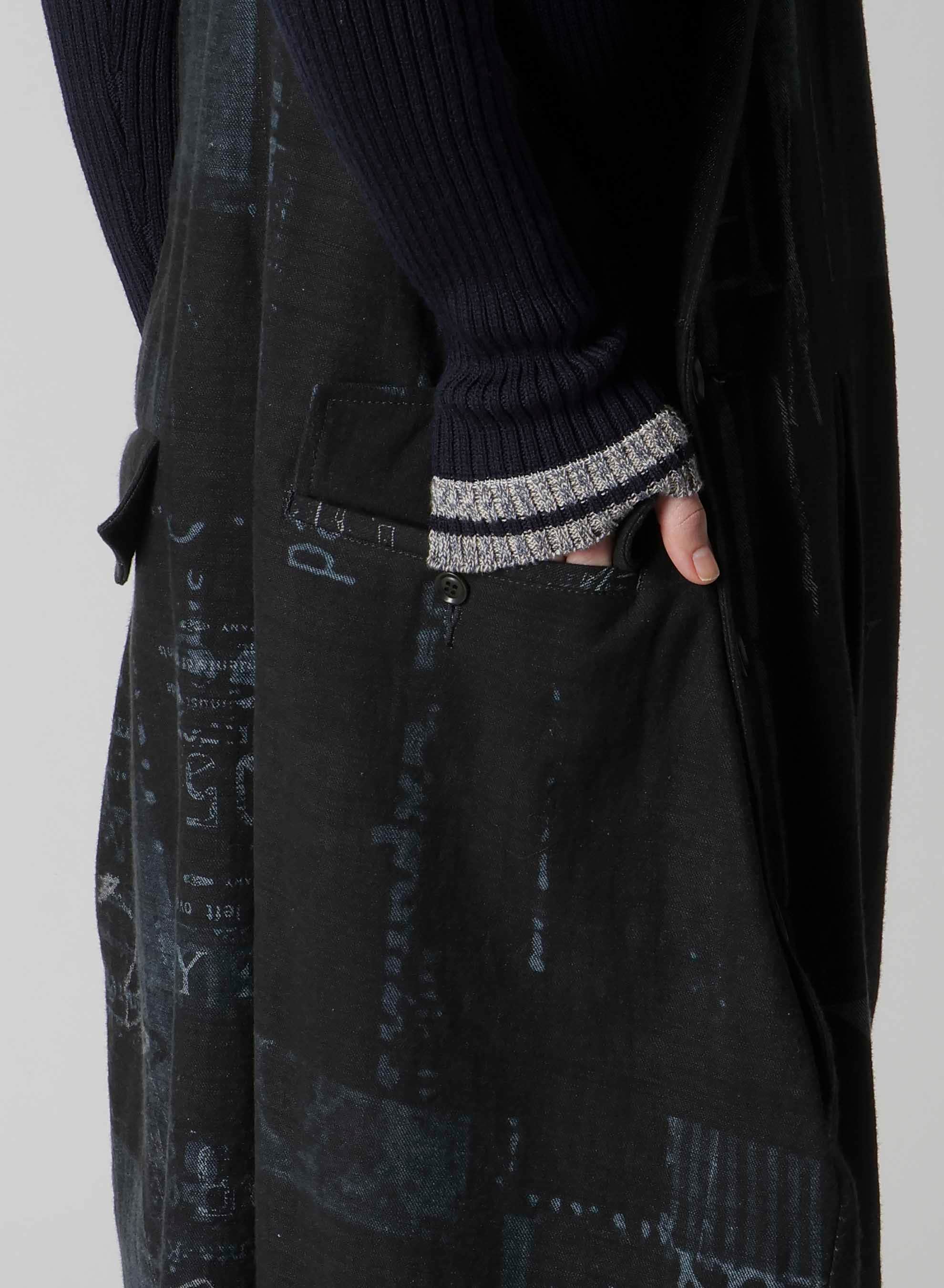 8OZ DENIM COLLAGE PRINT OVERALLS