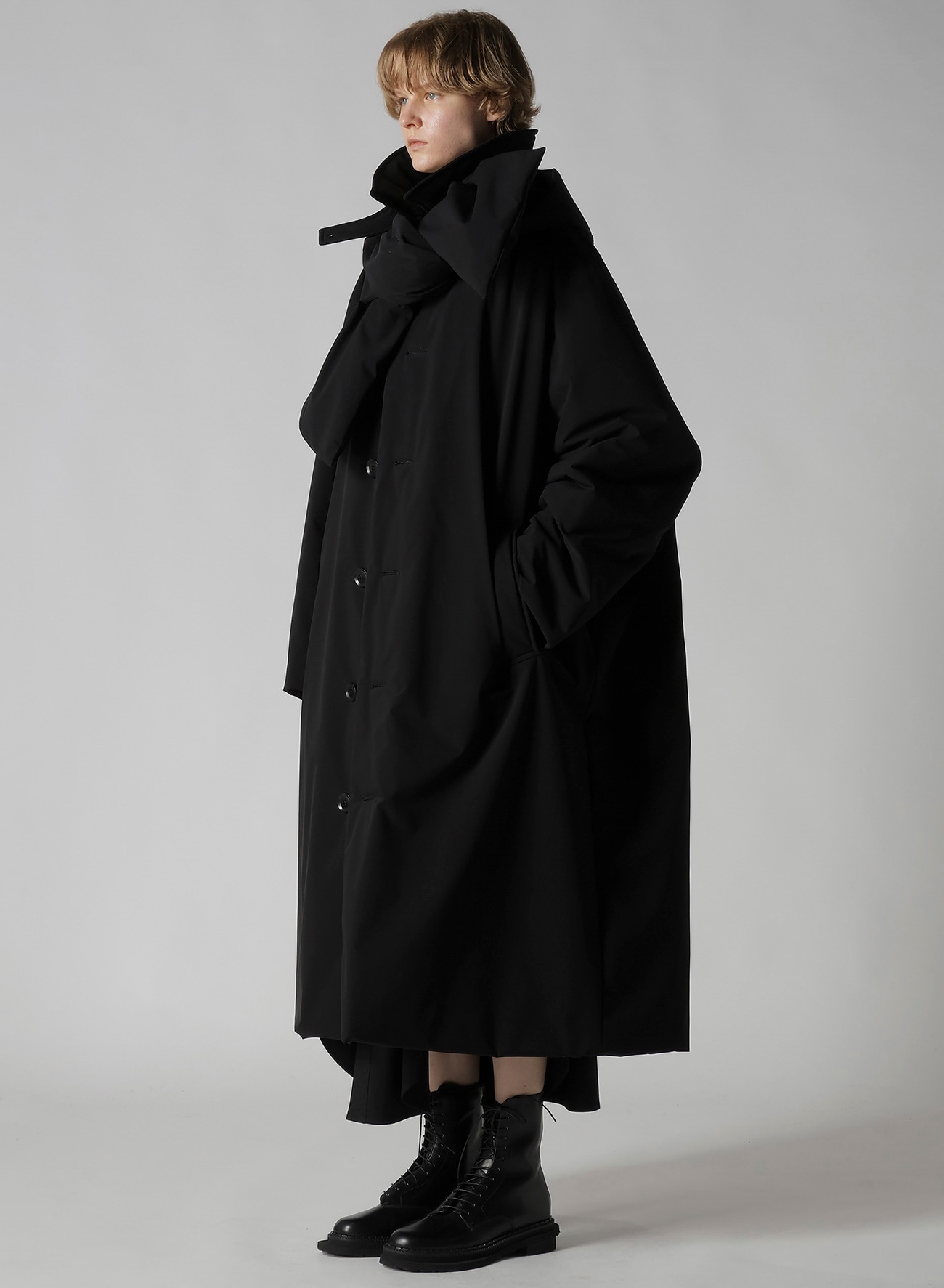 WOOL BREND TWILL MILITARY LONG DRESS