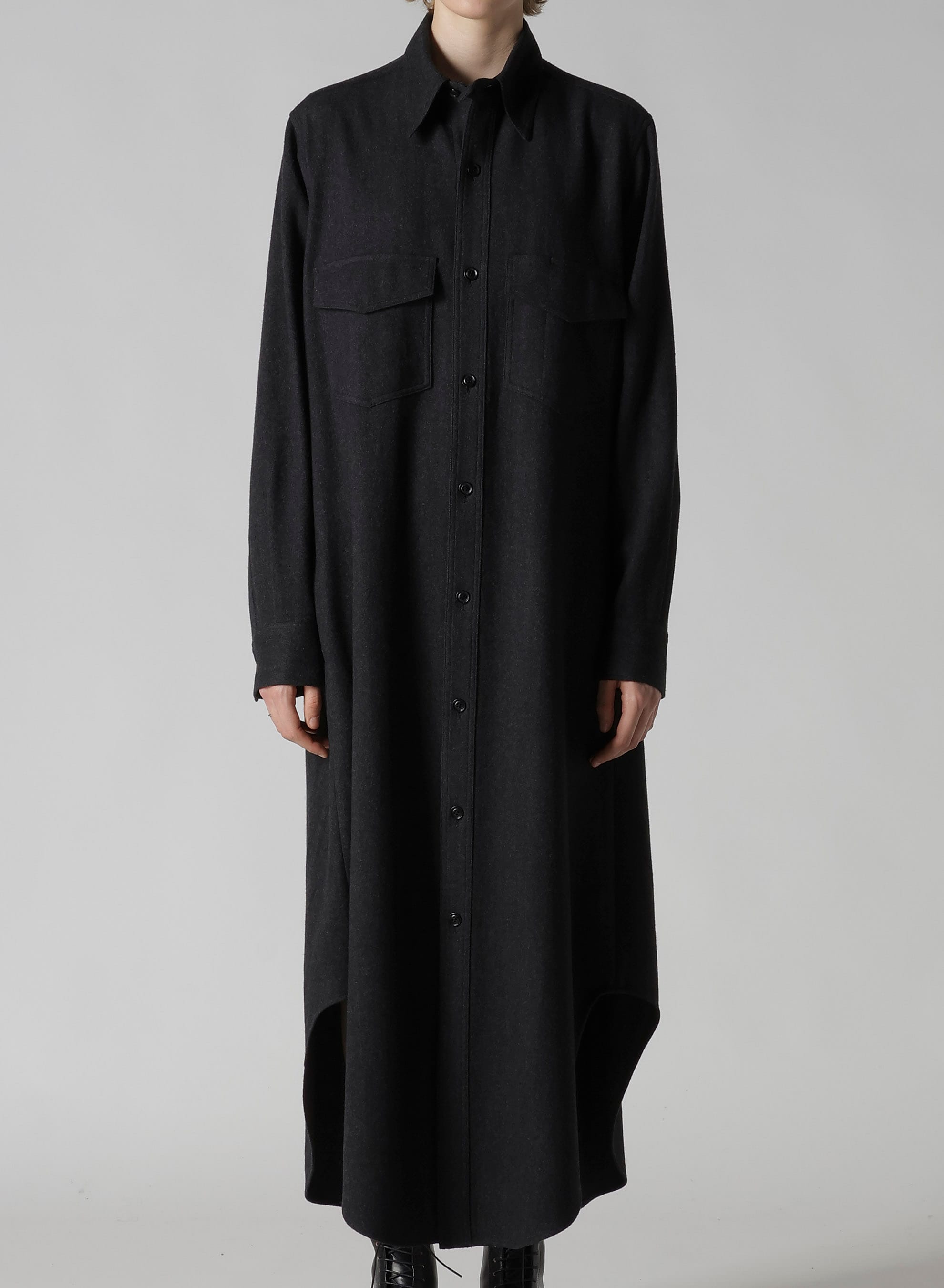 W/NY HERRINGBONE MILITARY LONG DRESS