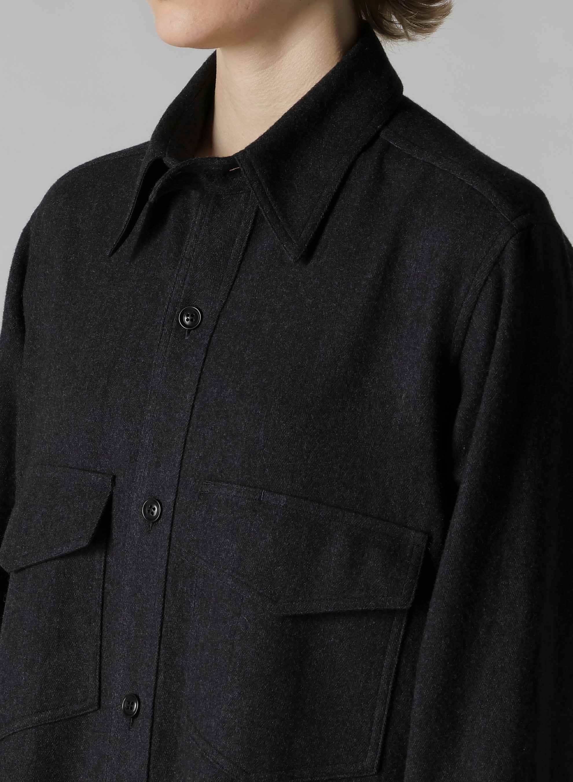 W/NY HERRINGBONE MILITARY LONG DRESS