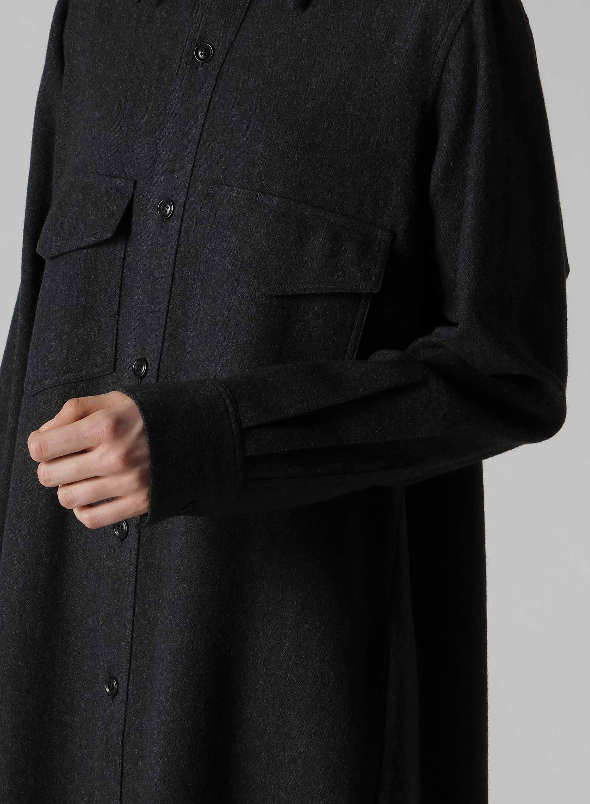 W/NY HERRINGBONE MILITARY LONG DRESS