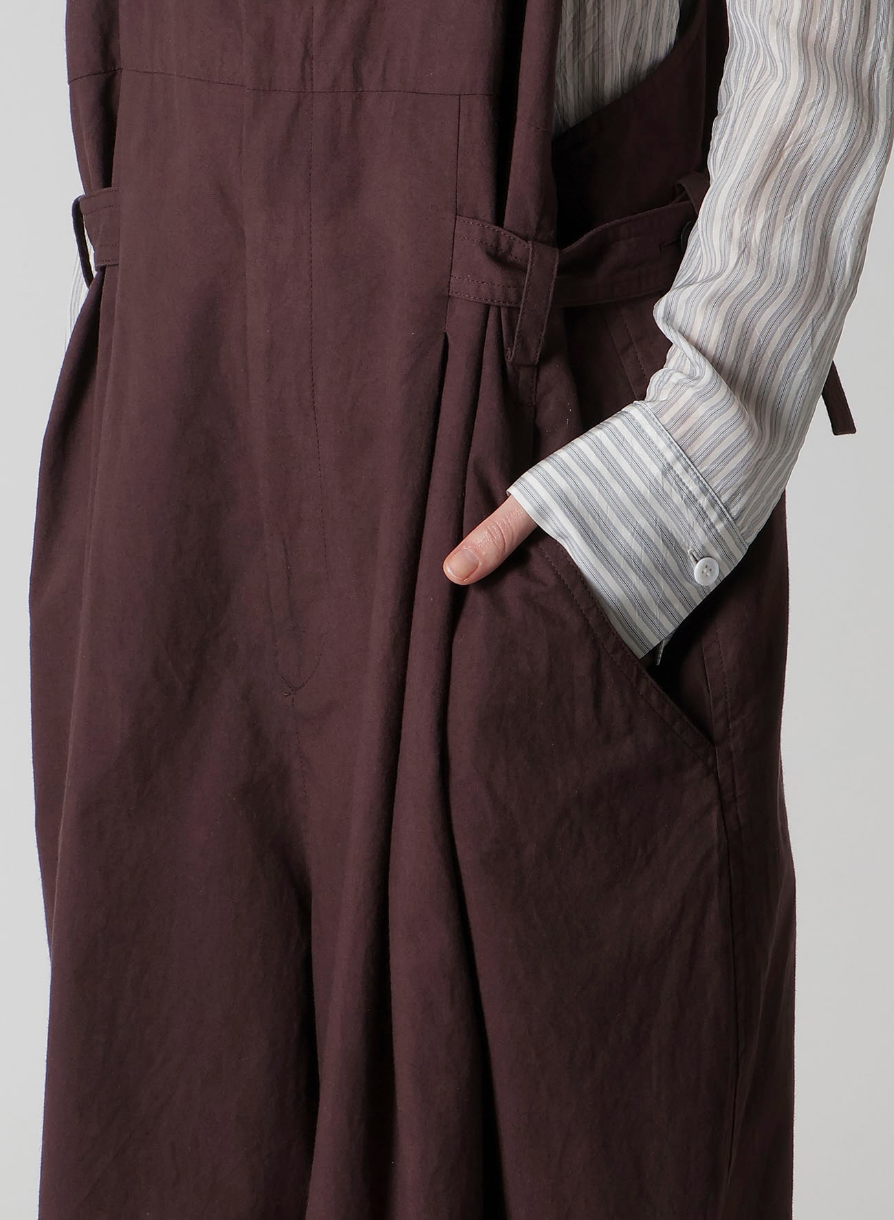 GARMENT-DYED BIG OVERALL(XS Bordeaux): Y's｜THE SHOP YOHJI