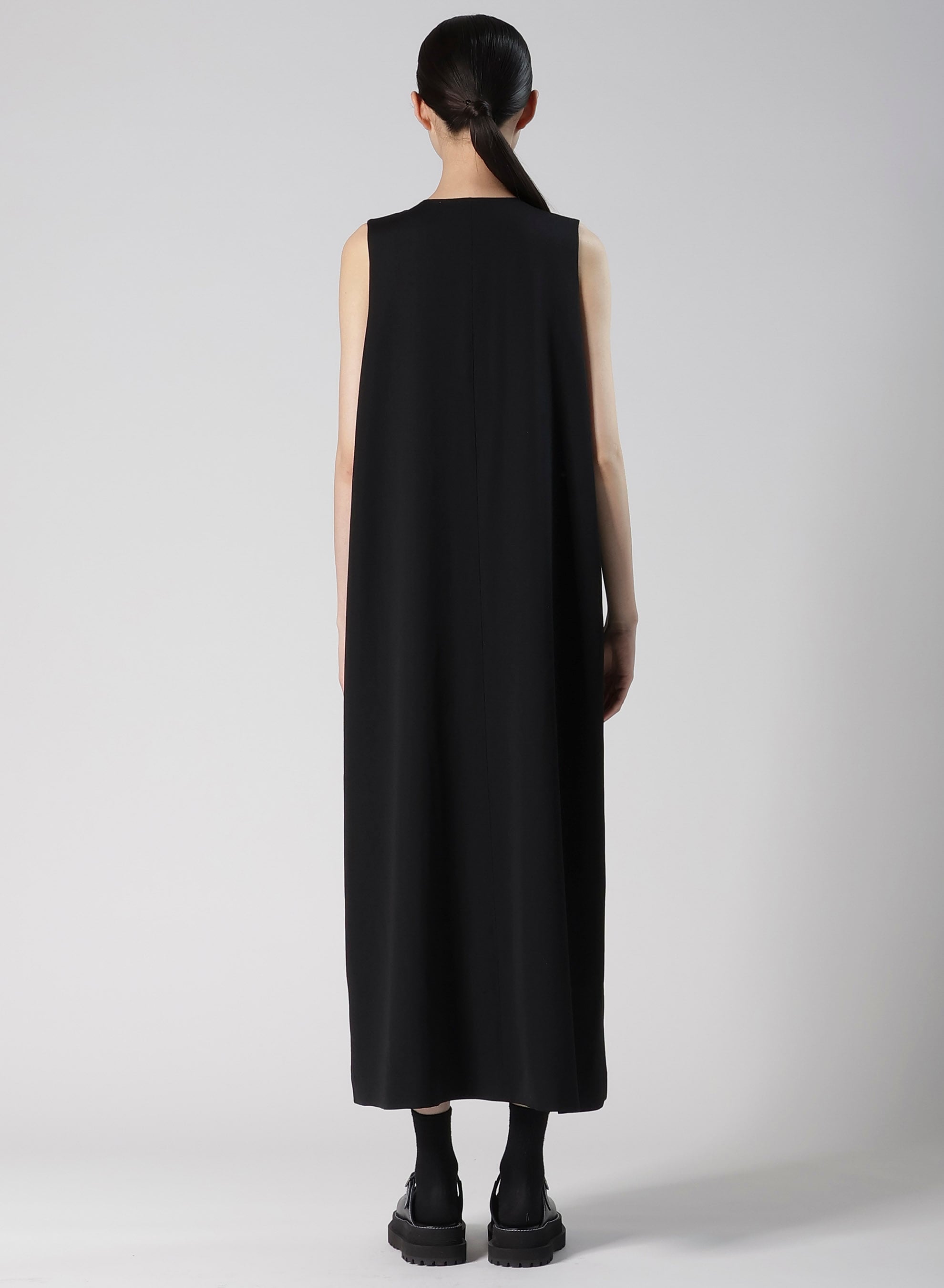 WOOL GABARDINE FRONT OPEN DRESS