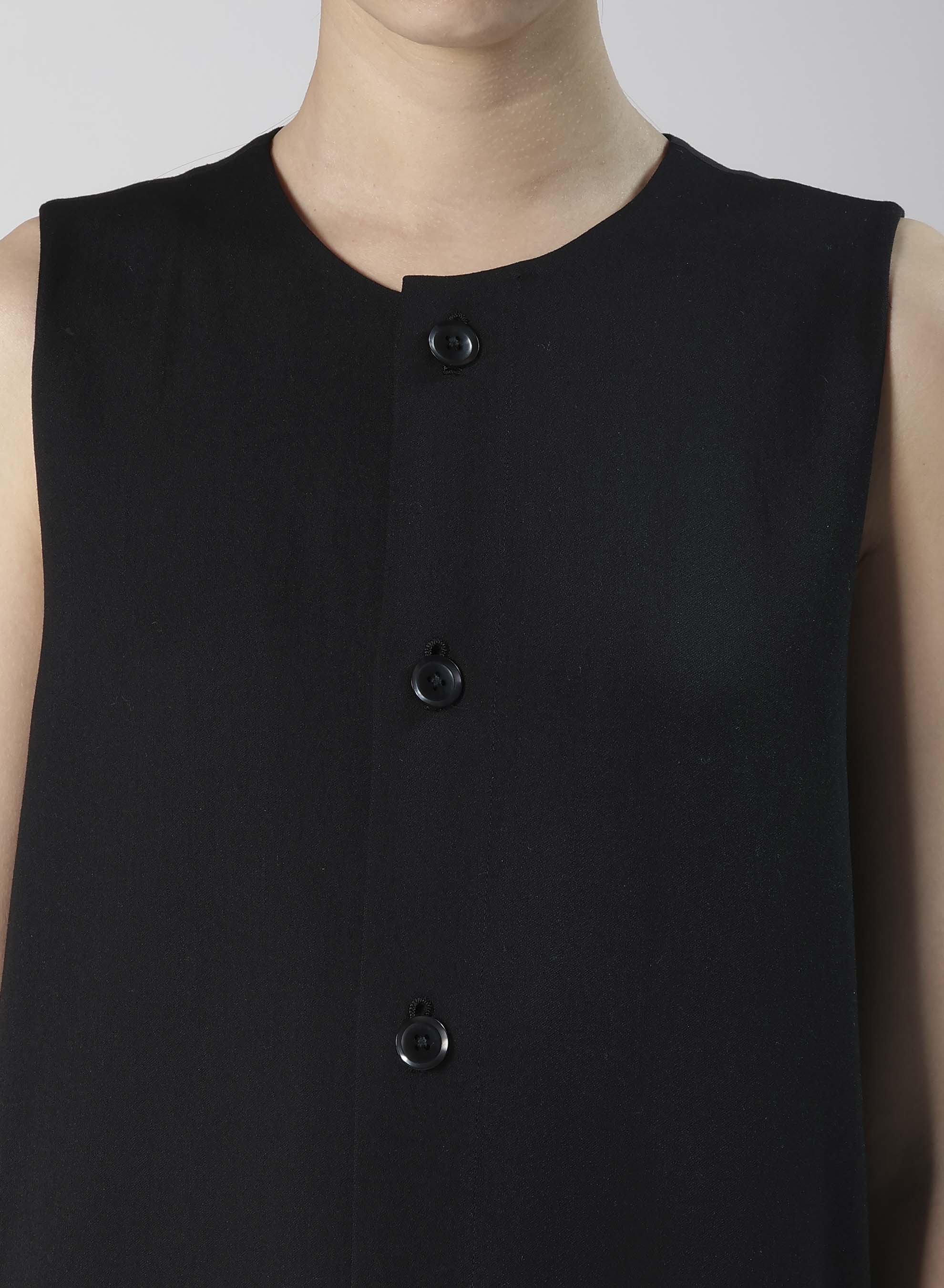 WOOL GABARDINE FRONT OPEN DRESS