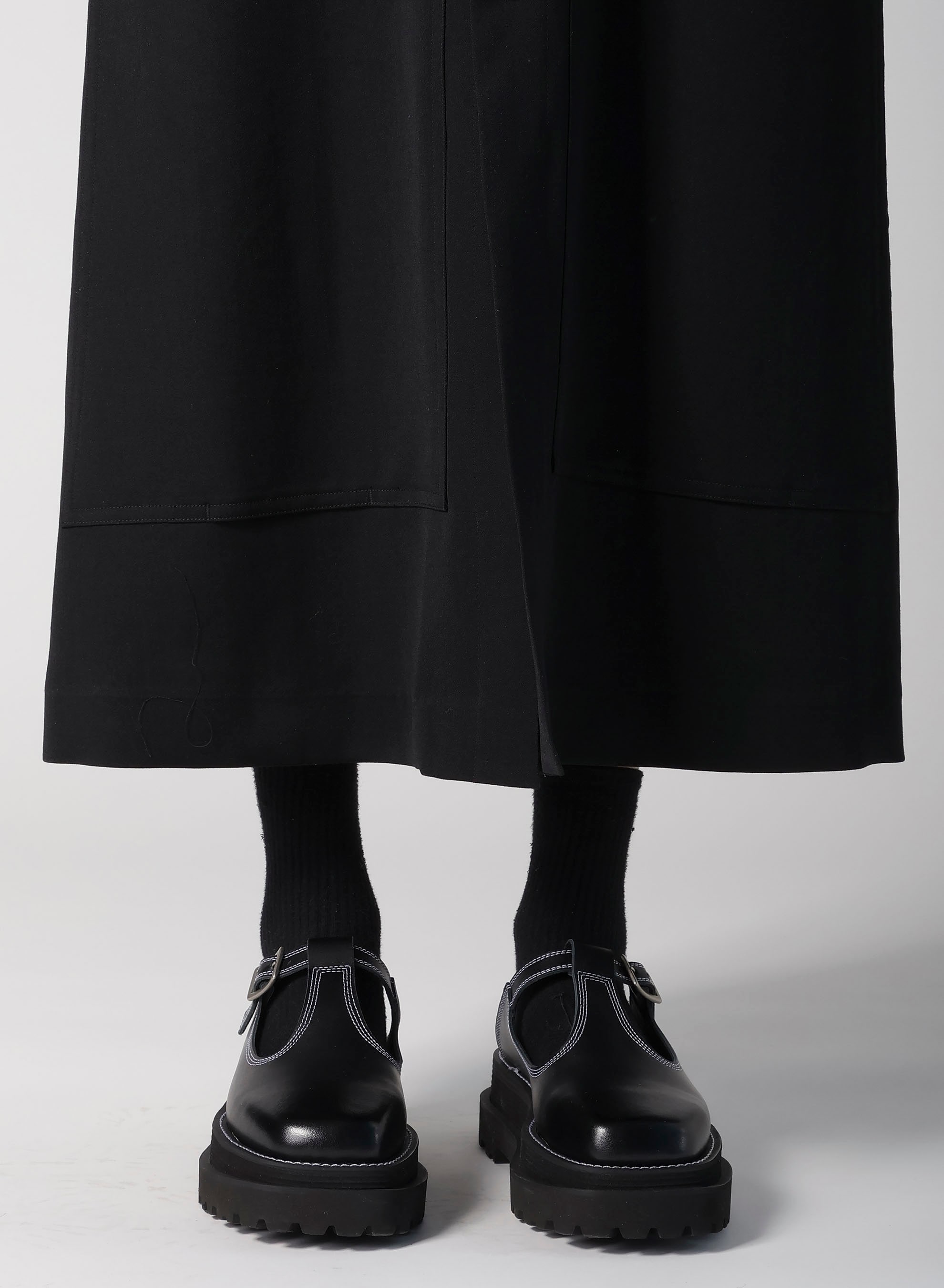 WOOL GABARDINE FRONT OPEN DRESS