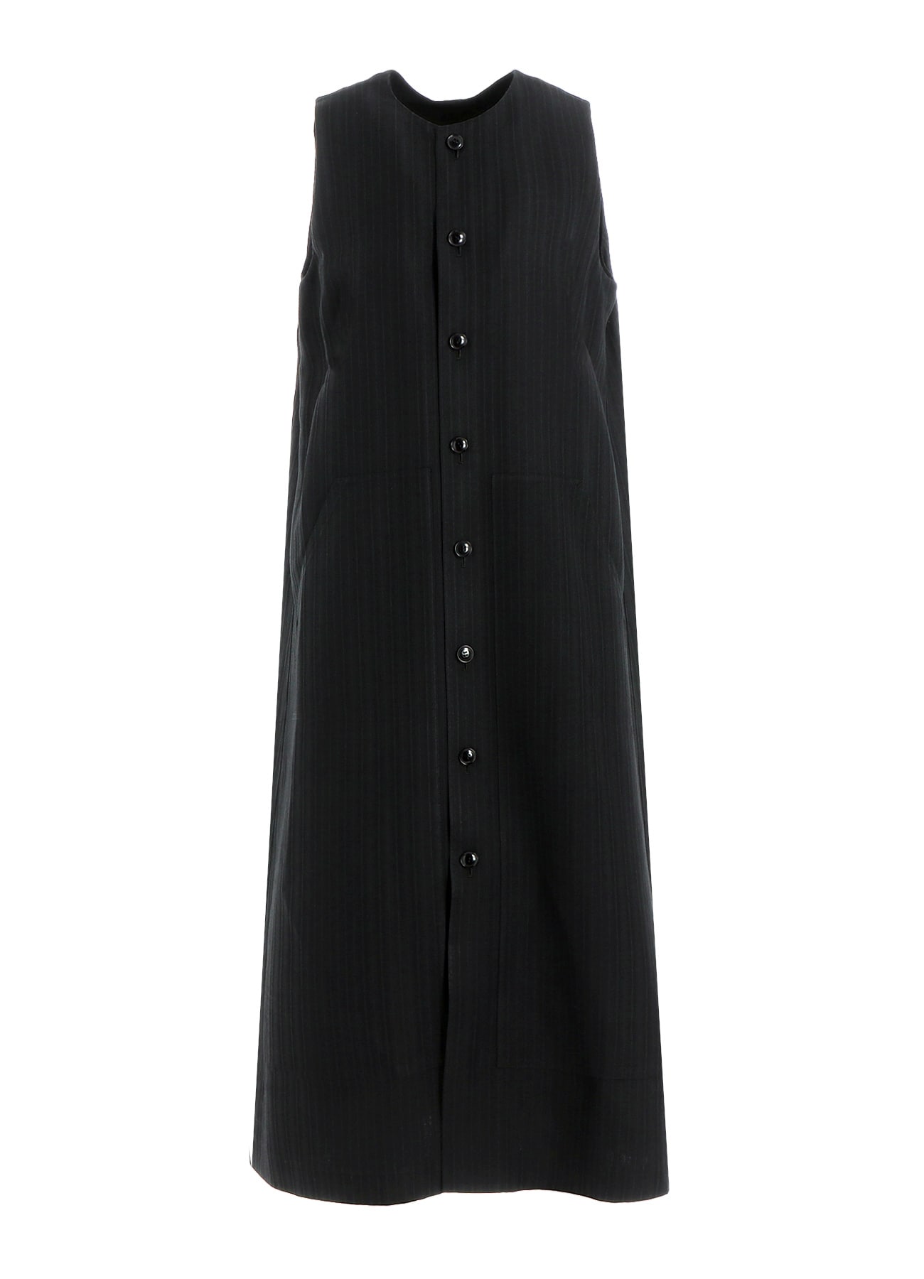 VISCOSE TWEED STRIPE FRONT OPEN DRESS
