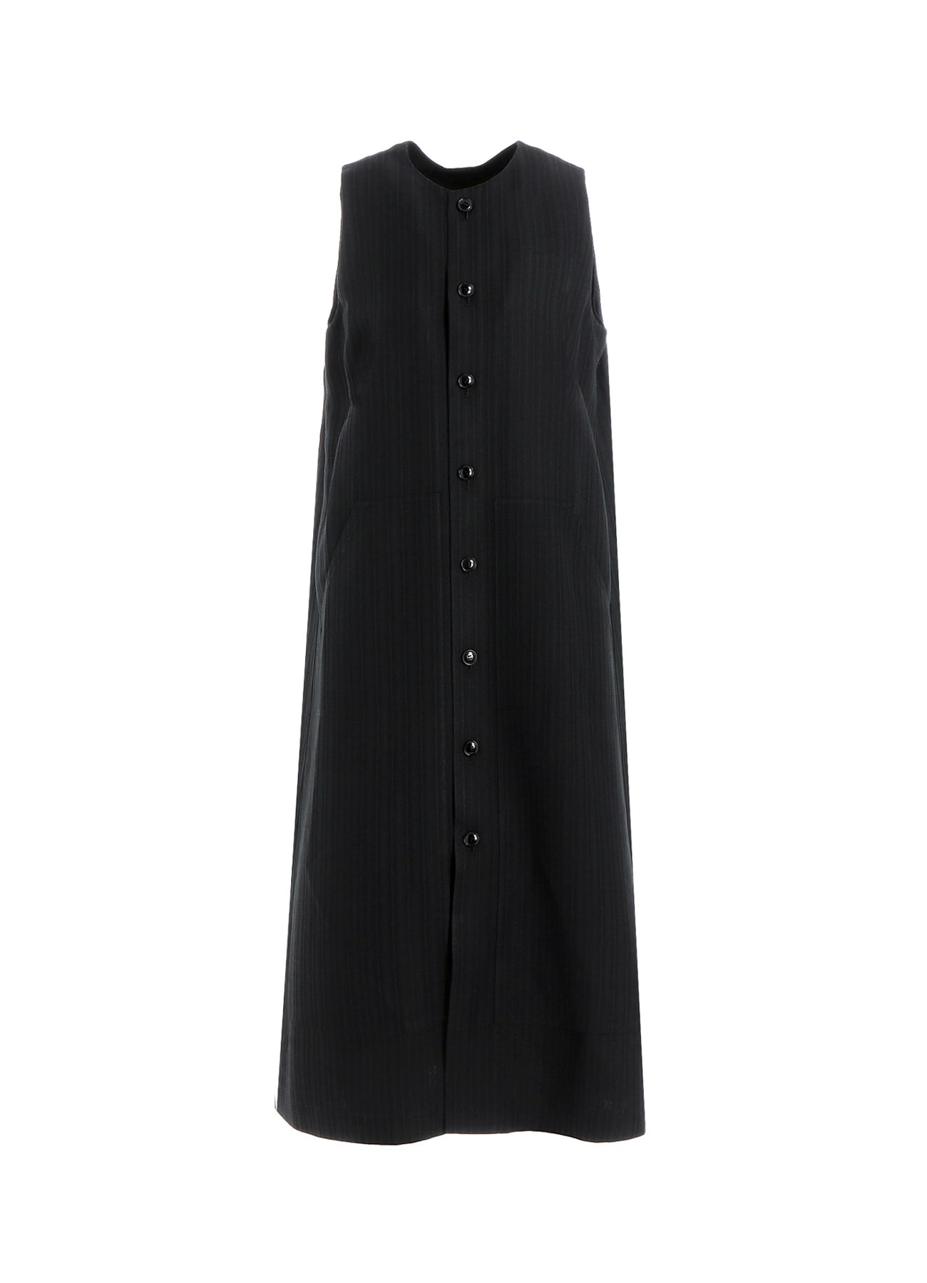 VISCOSE TWEED STRIPE FRONT OPEN DRESS