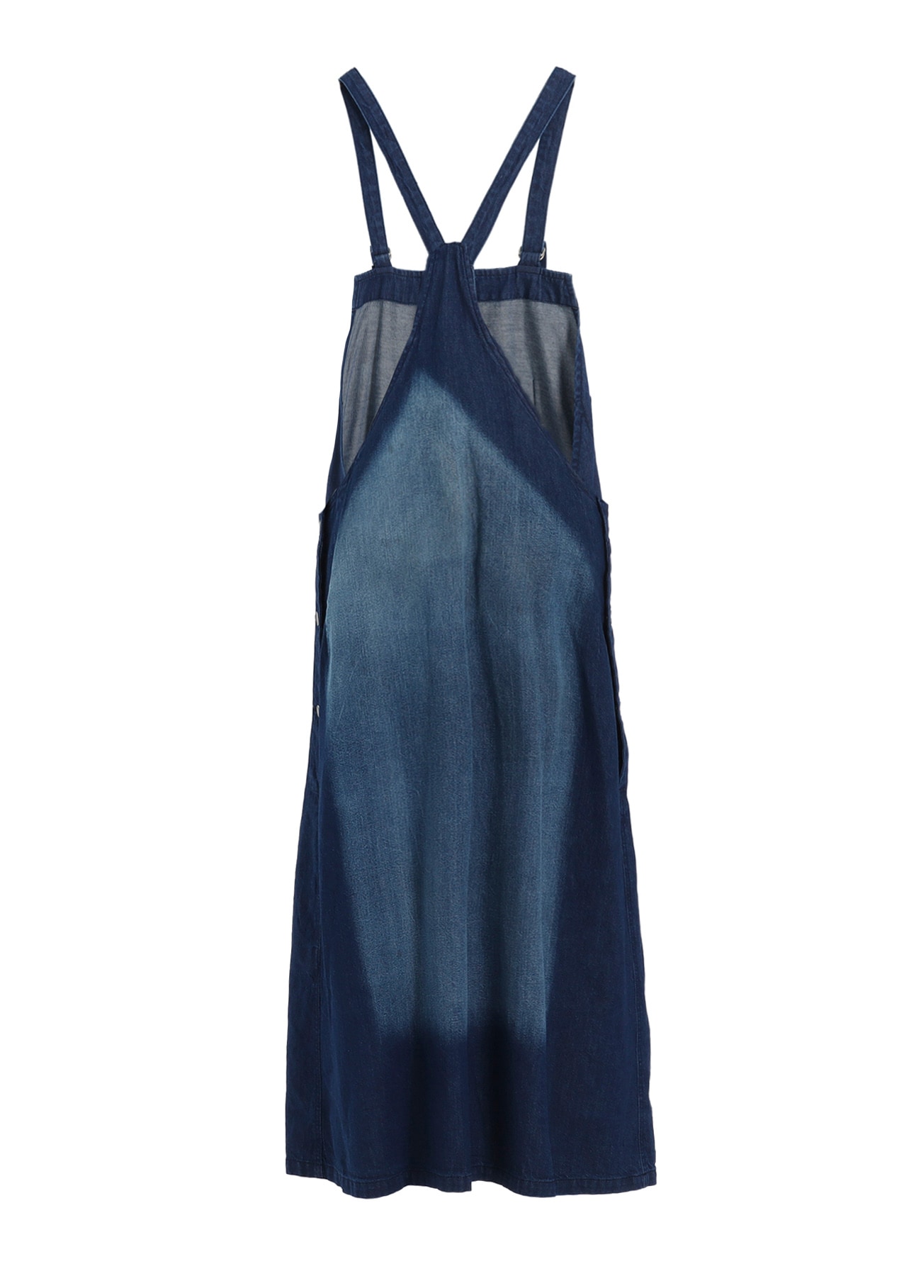 SPOTTED DENIM SALOPETTE SKIRT