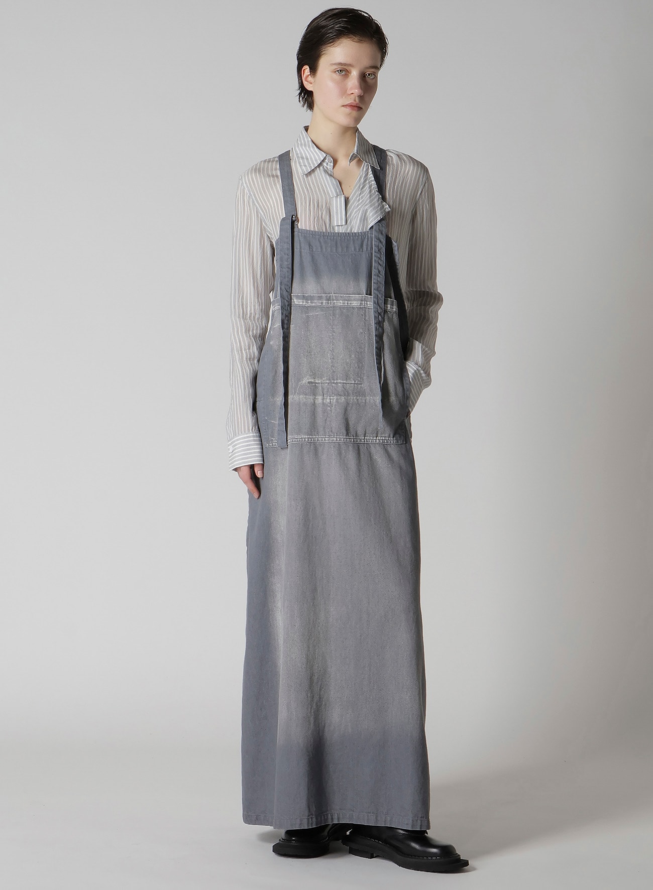 【美品】ワイズ　ヨウジヤマモト サロペットスカート SPOTTED DENIM SALOPETTE SKIRT(XS Grey): Y's｜THE SHOP YOHJI