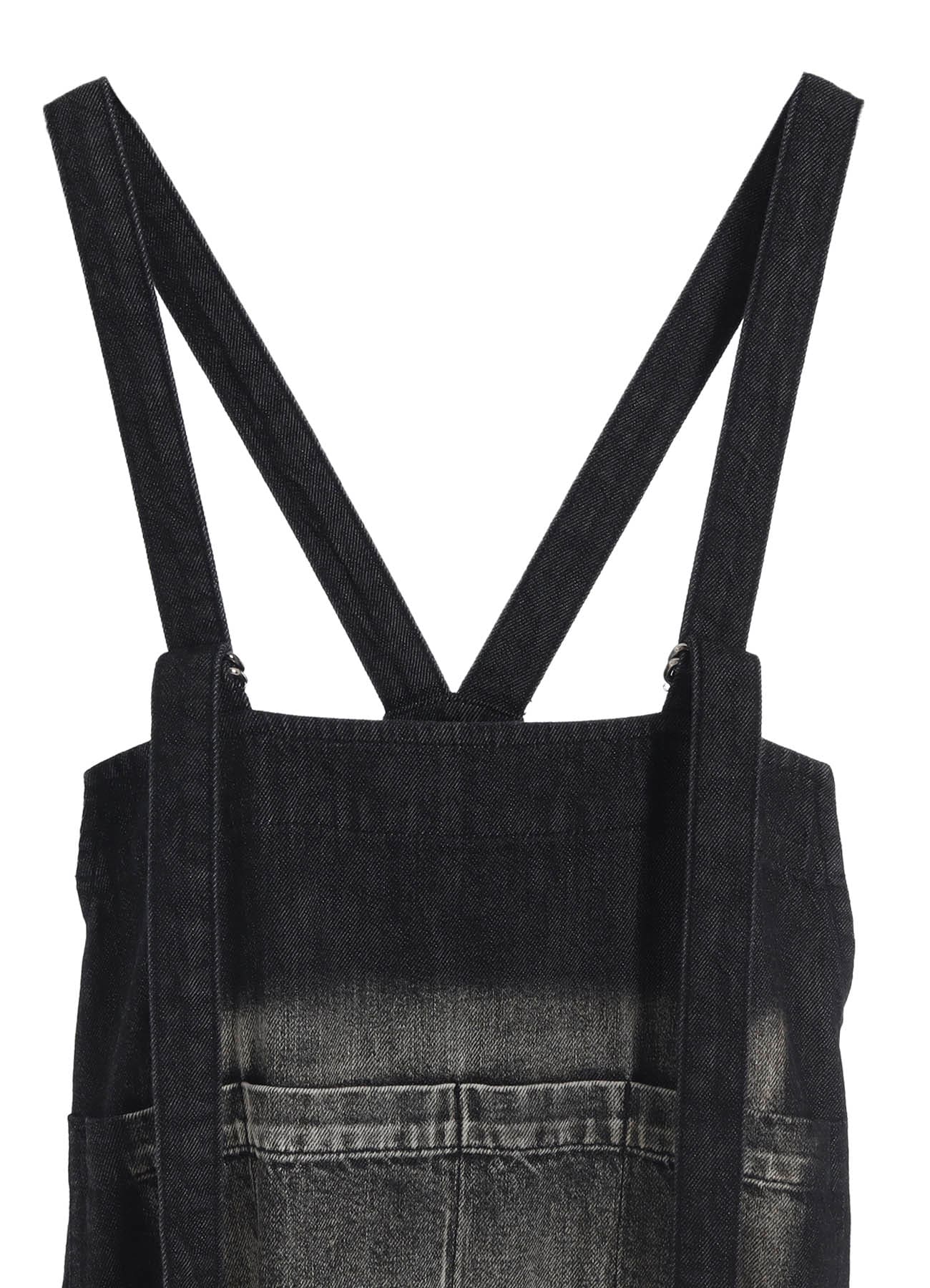 SPOTTED DENIM SALOPETTE SKIRT