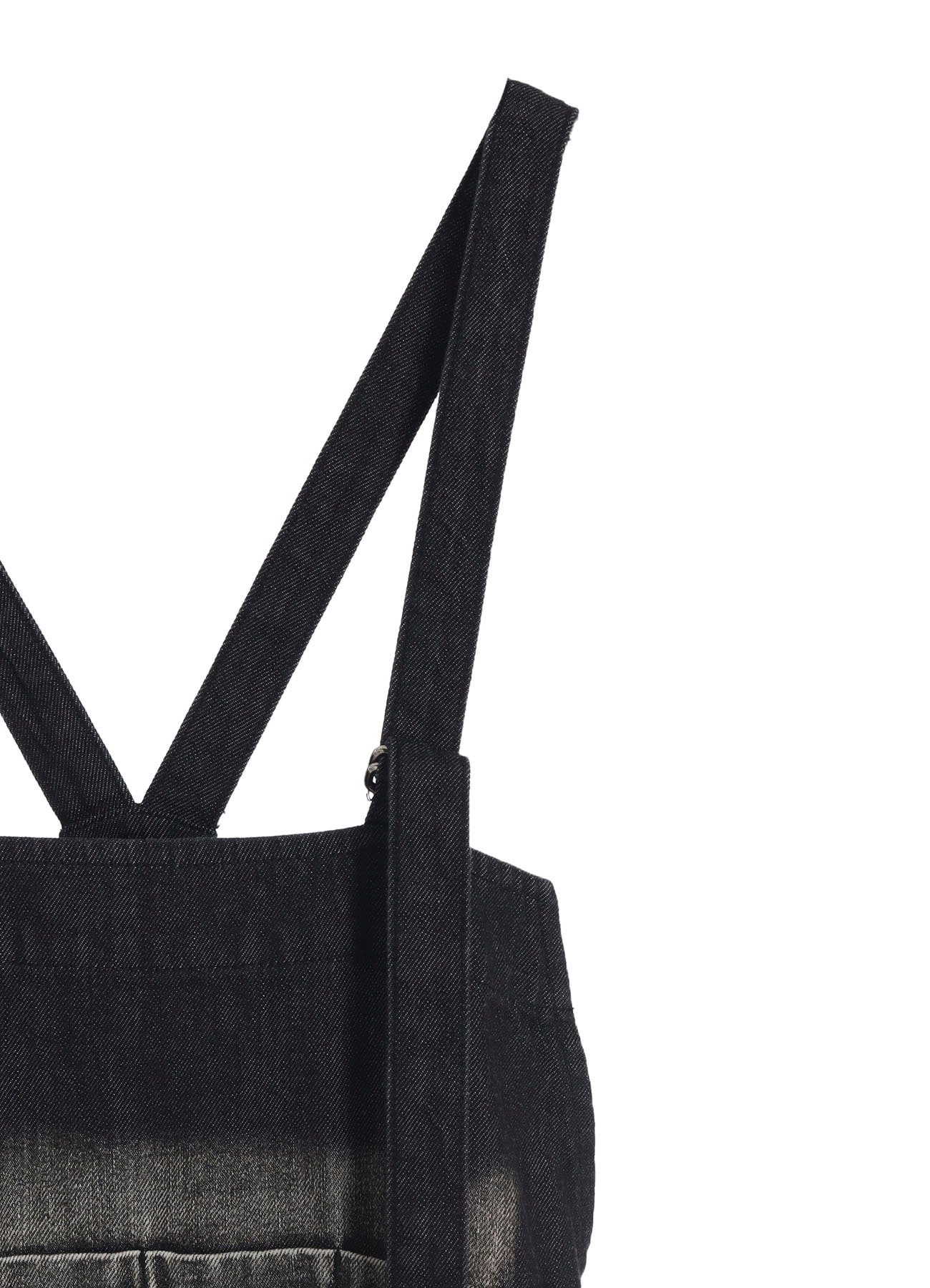 SPOTTED DENIM SALOPETTE SKIRT