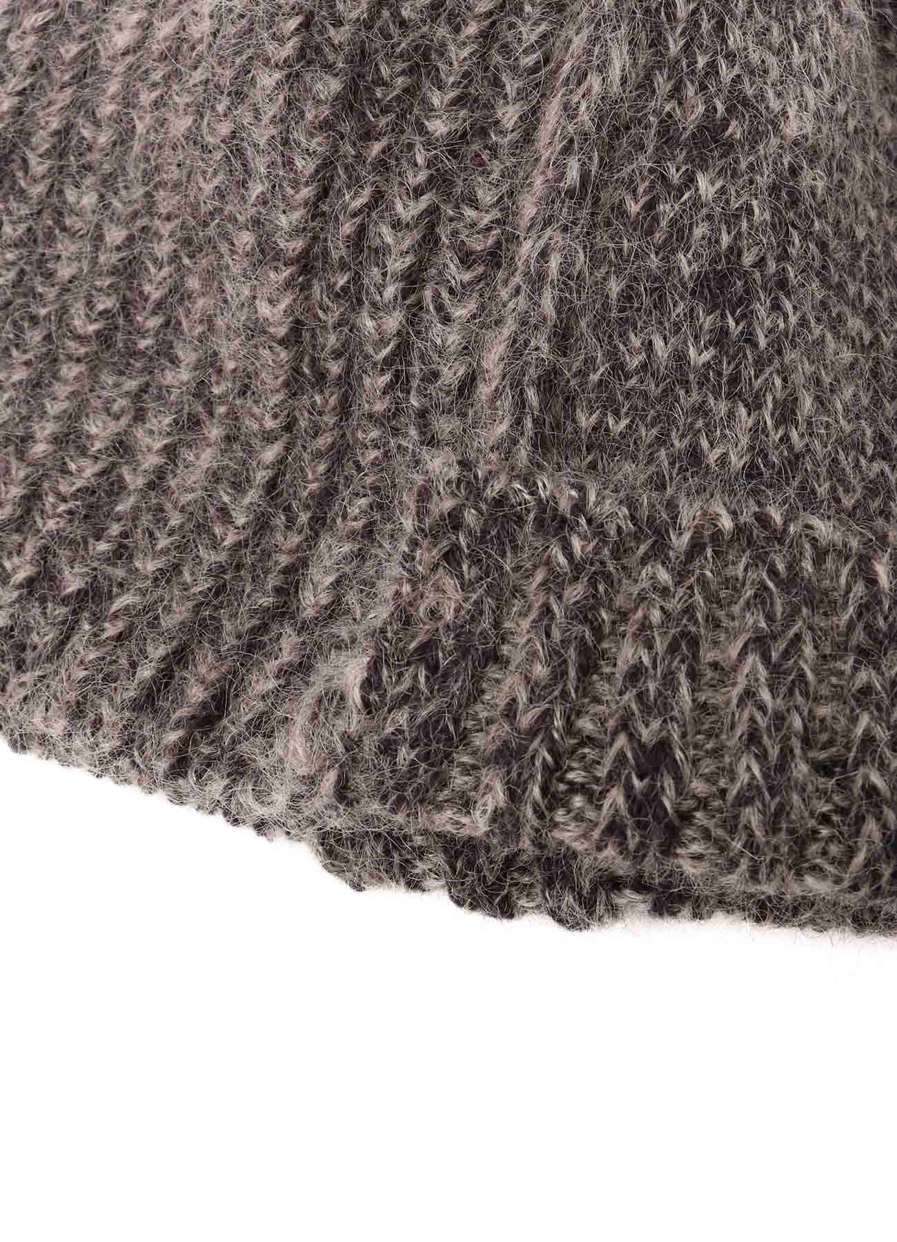 MOHAIR WOOL COMBINATION KNIT BEANIE