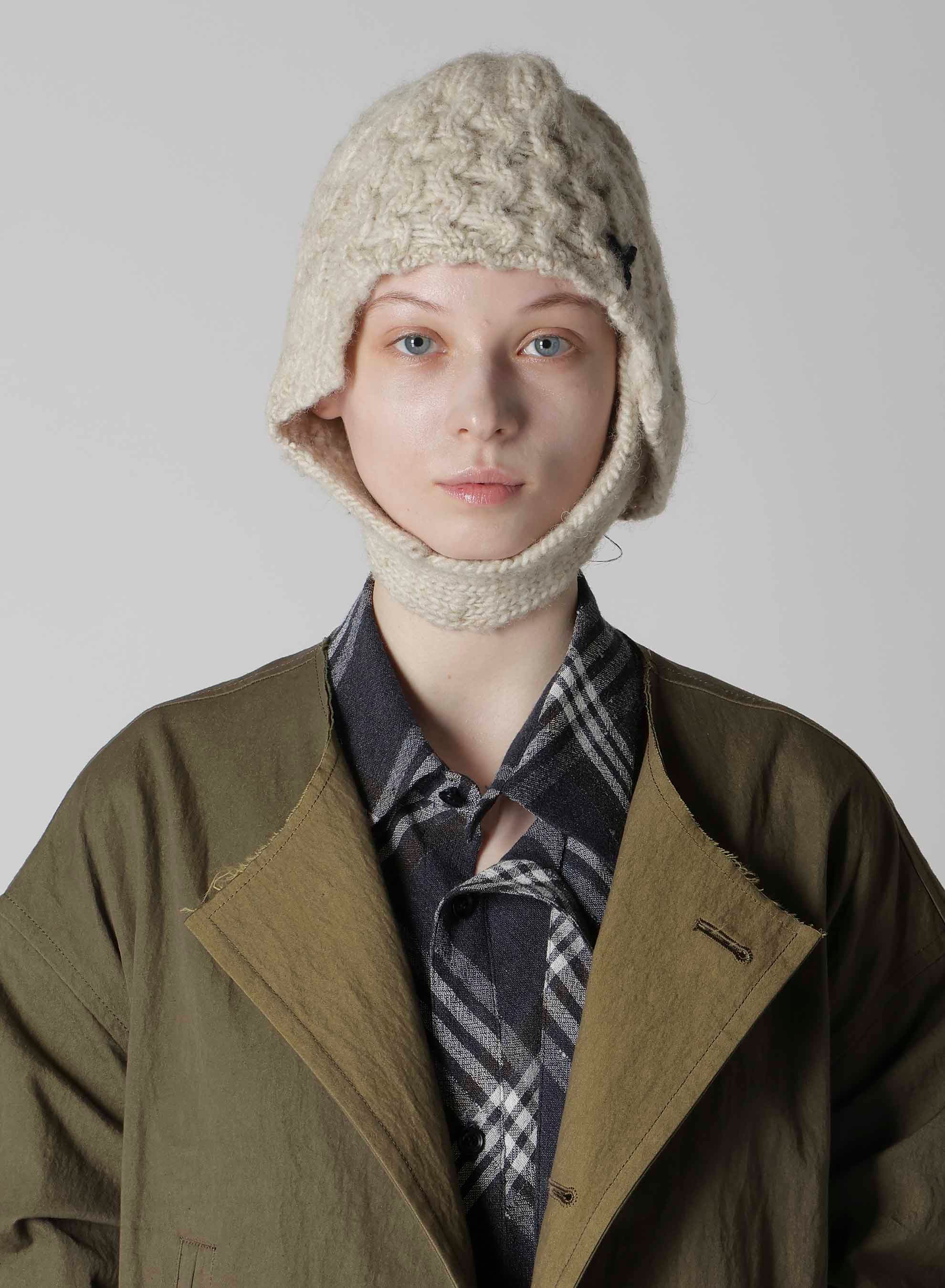 SLUB WOOL BEANIE W/ EAR FLAP