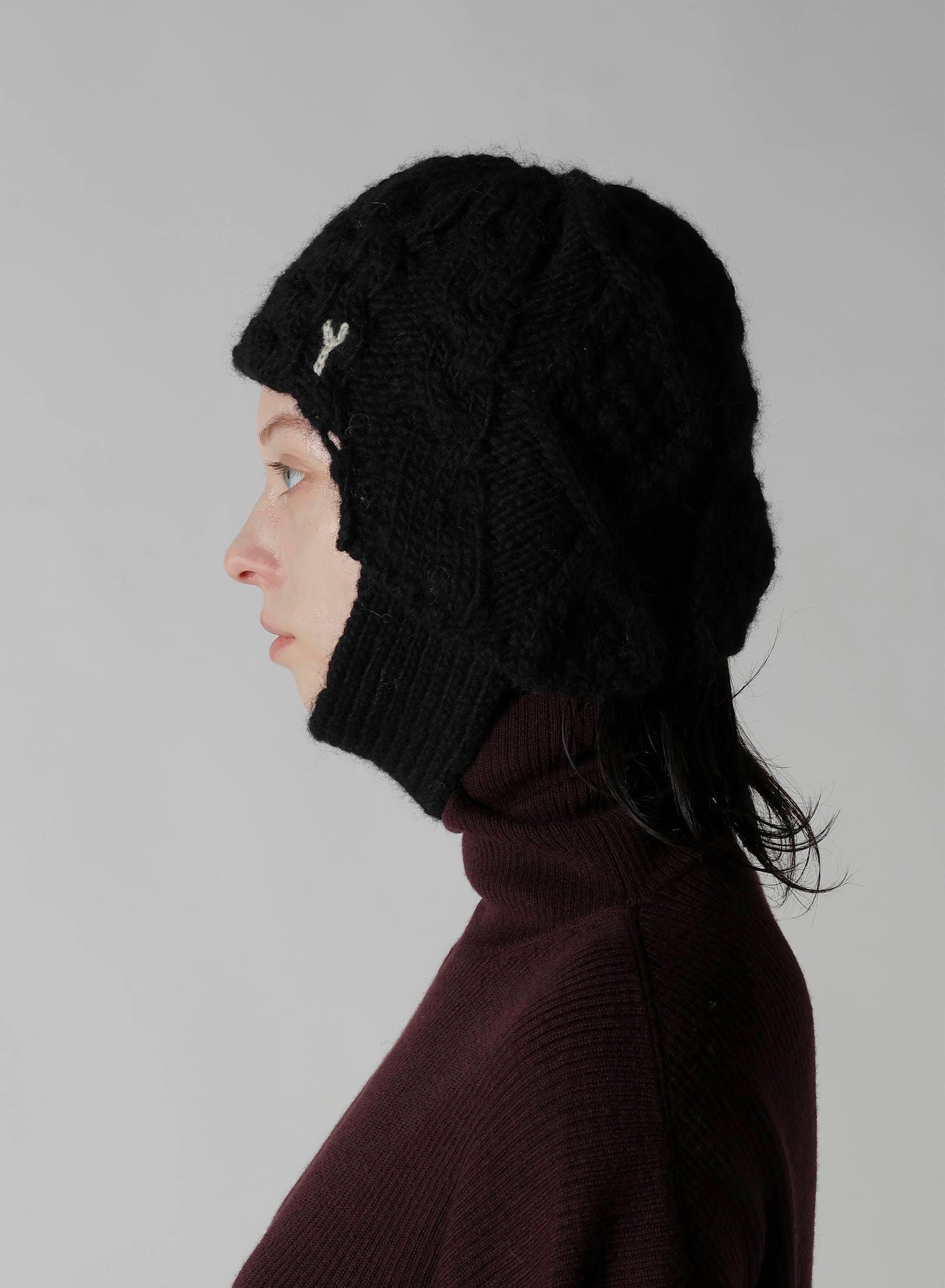 SLUB WOOL BEANIE W/ EAR FLAP