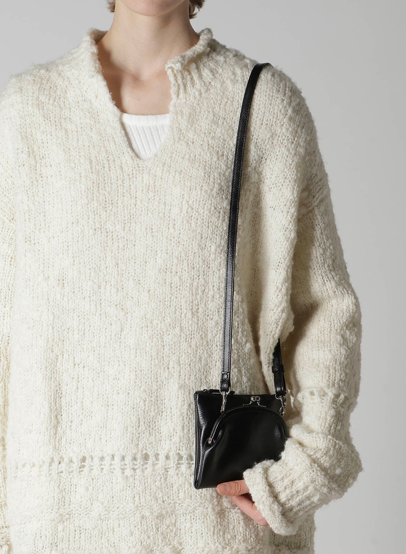 SEMI-GLOSS LEATHER MINI SHOULDER 2WAY BAG