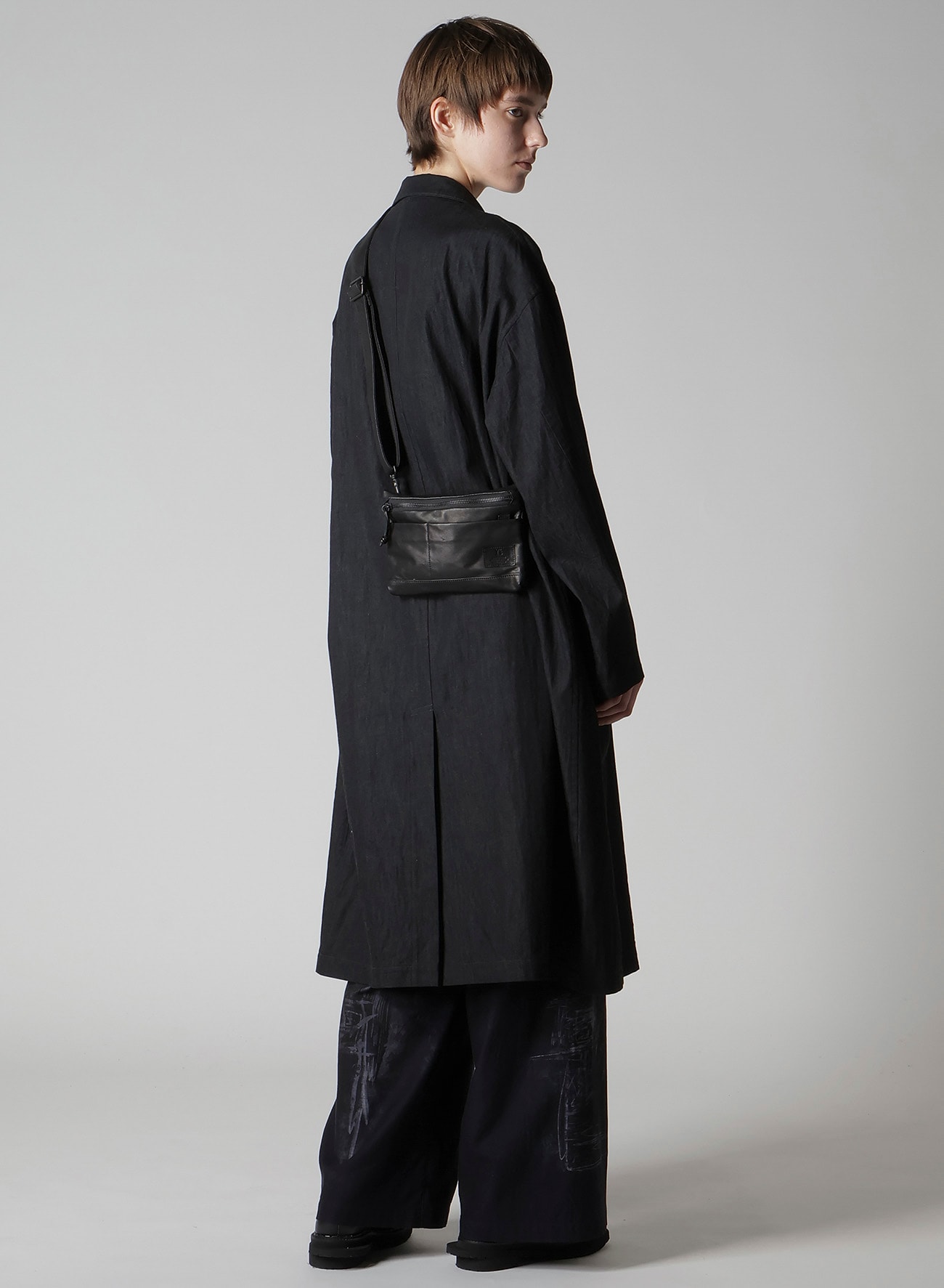 SOFT WATER-DYED LEATHER SACOCHE(FREE SIZE Black): Y's｜THE