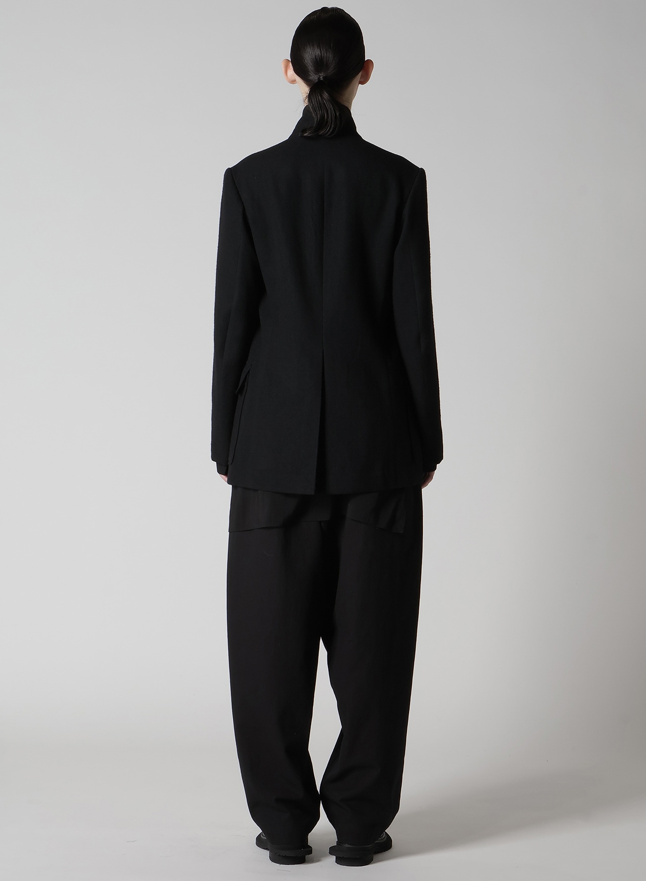 MILLING WOOL SERGE PEAKED LAPEL JACKET