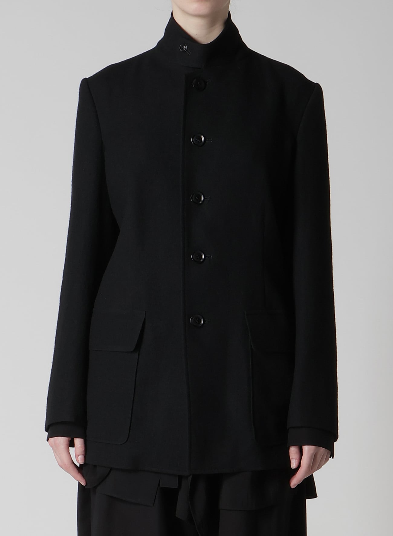MILLING WOOL SERGE PEAKED LAPEL JACKET