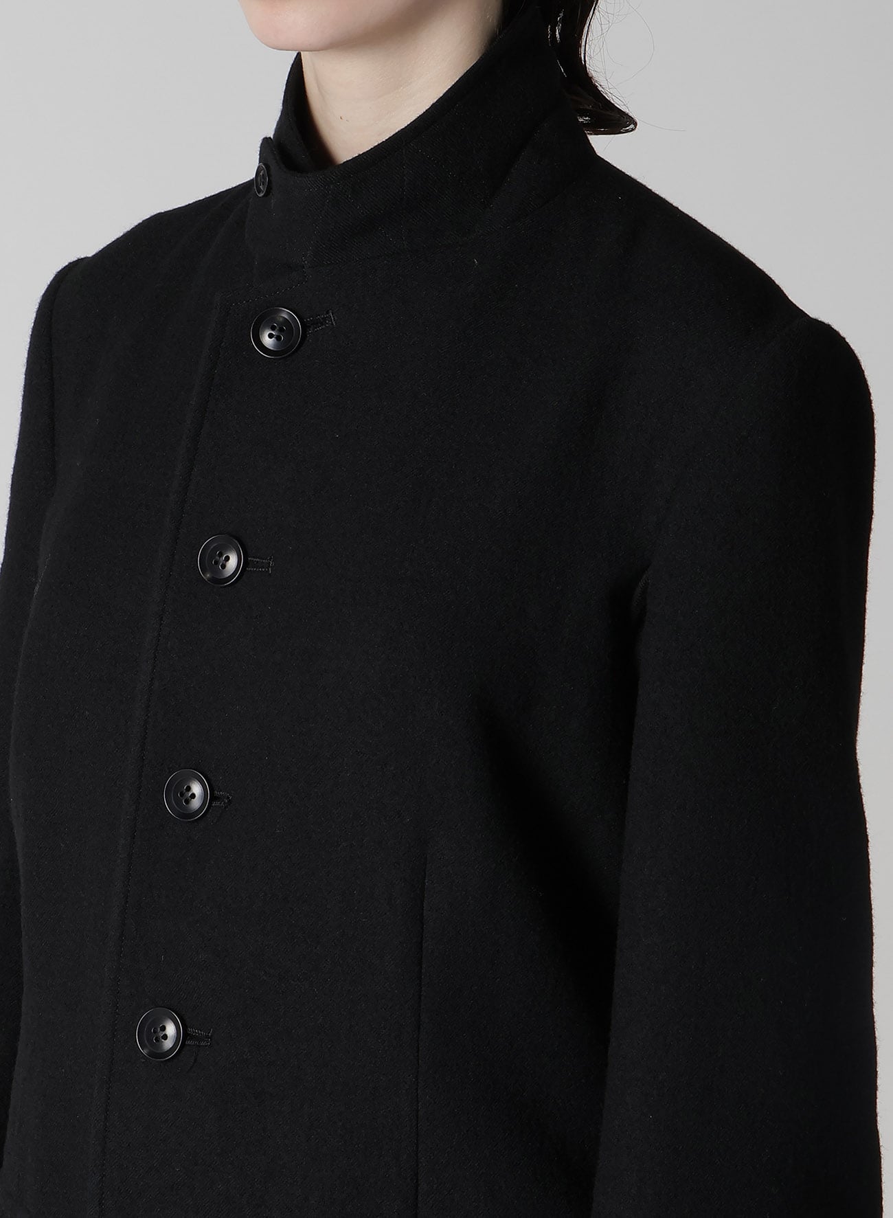 MILLING WOOL SERGE PEAKED LAPEL JACKET