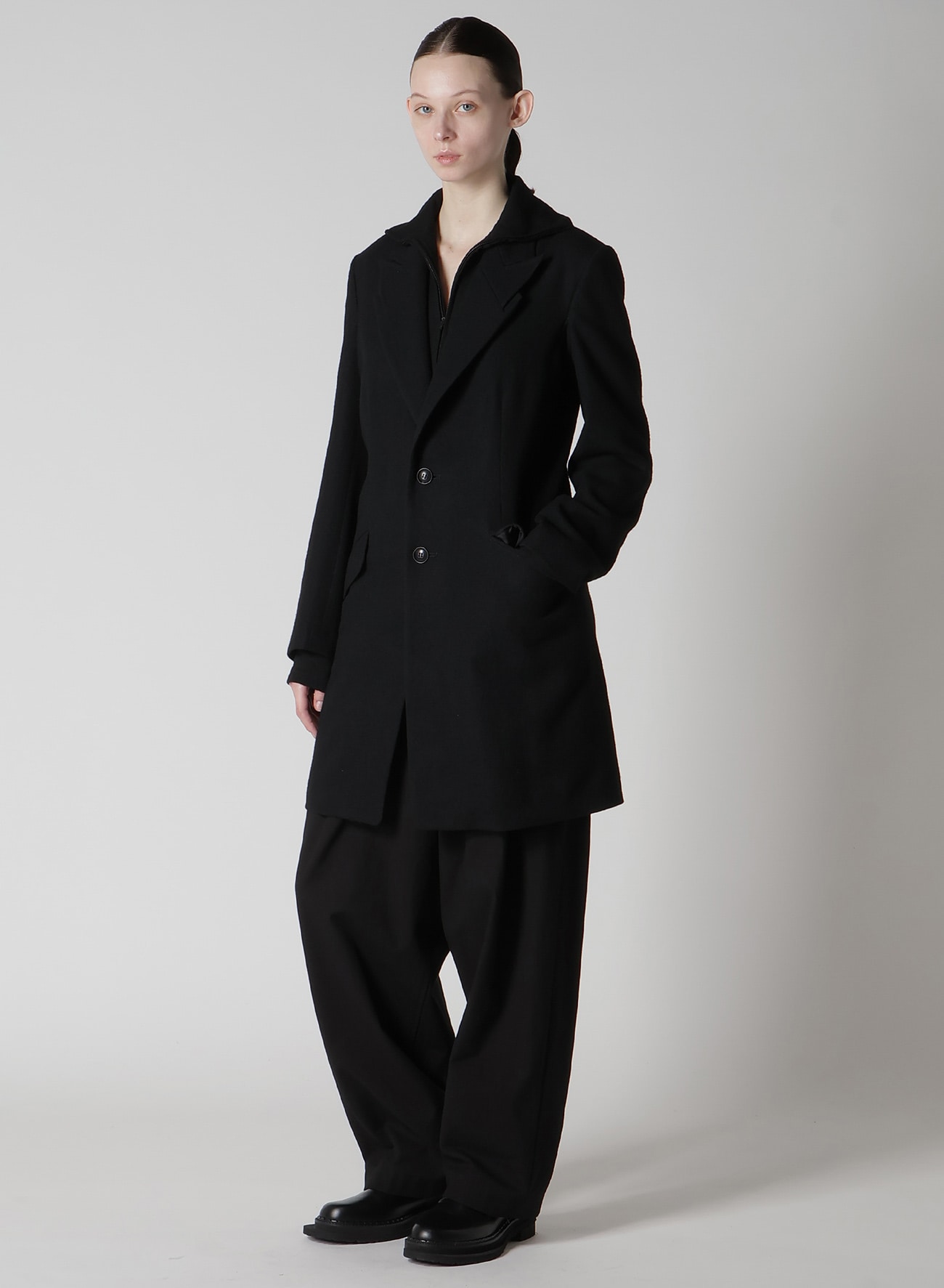 MILLING WOOL SERGE NOTCHED LAPEL JACKET