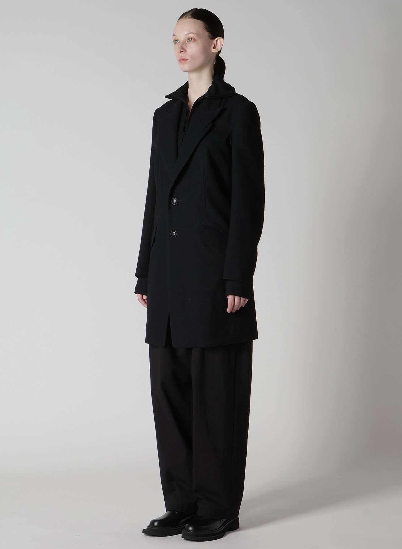 MILLING WOOL SERGE NOTCHED LAPEL JACKET