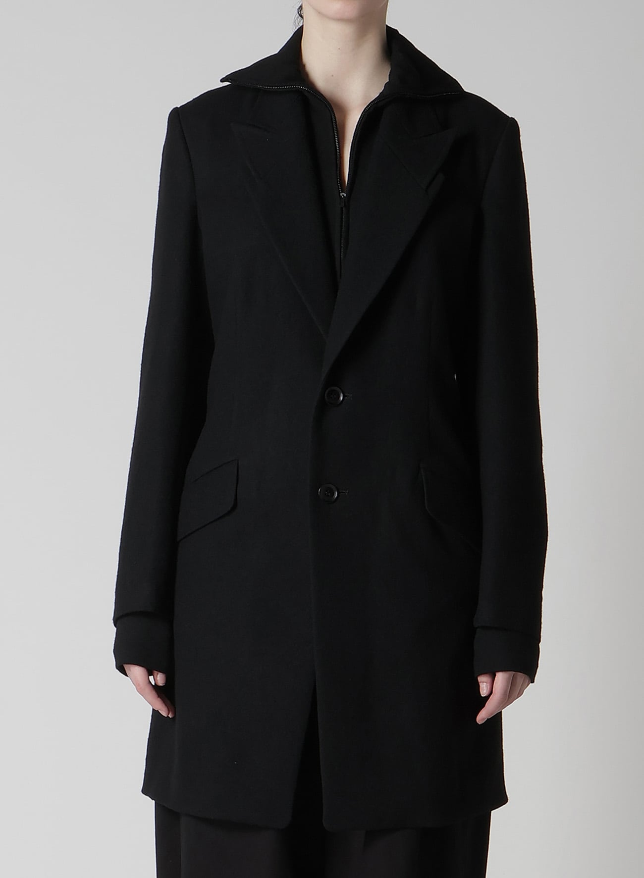 MILLING WOOL SERGE NOTCHED LAPEL JACKET