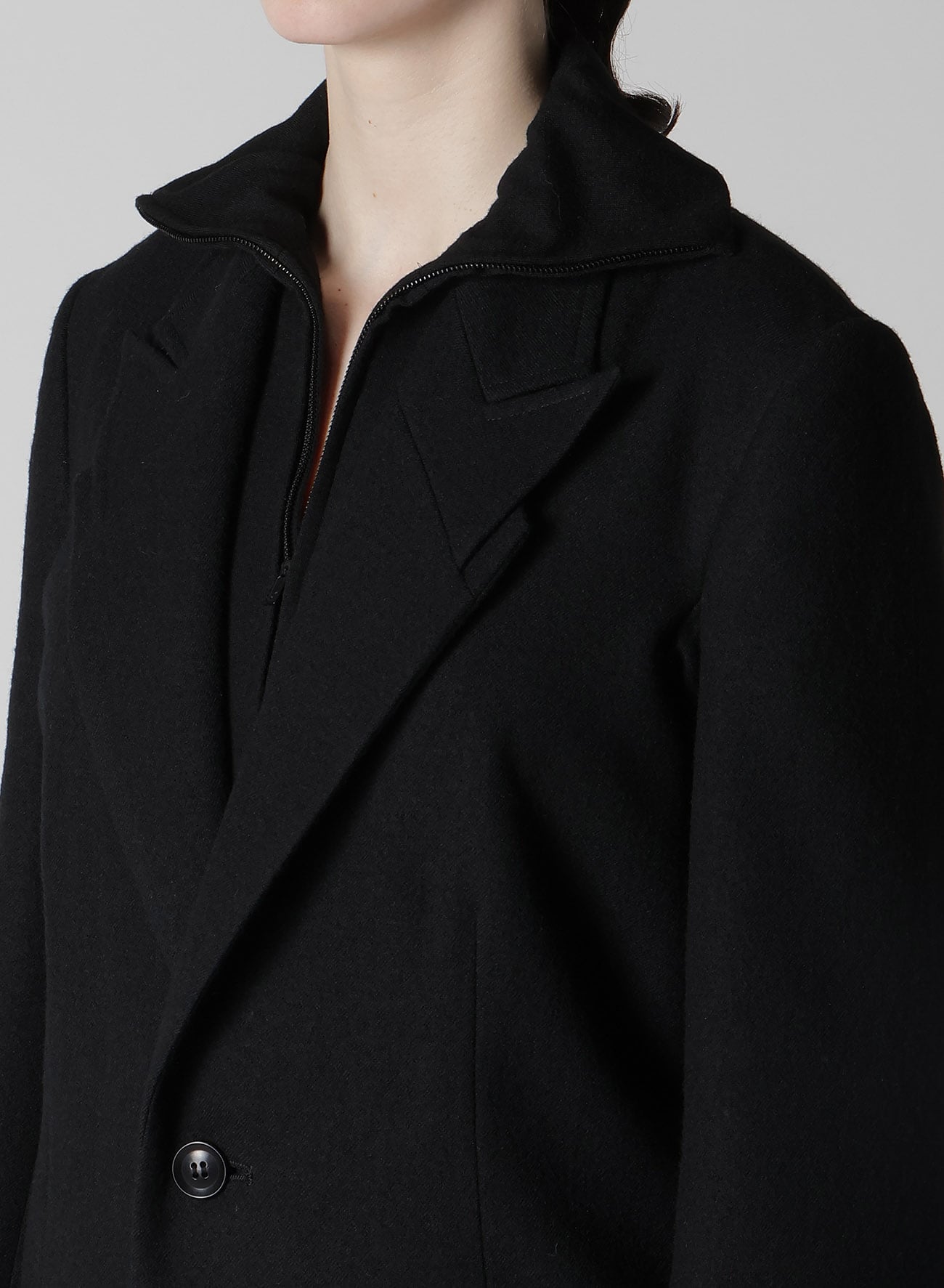MILLING WOOL SERGE NOTCHED LAPEL JACKET
