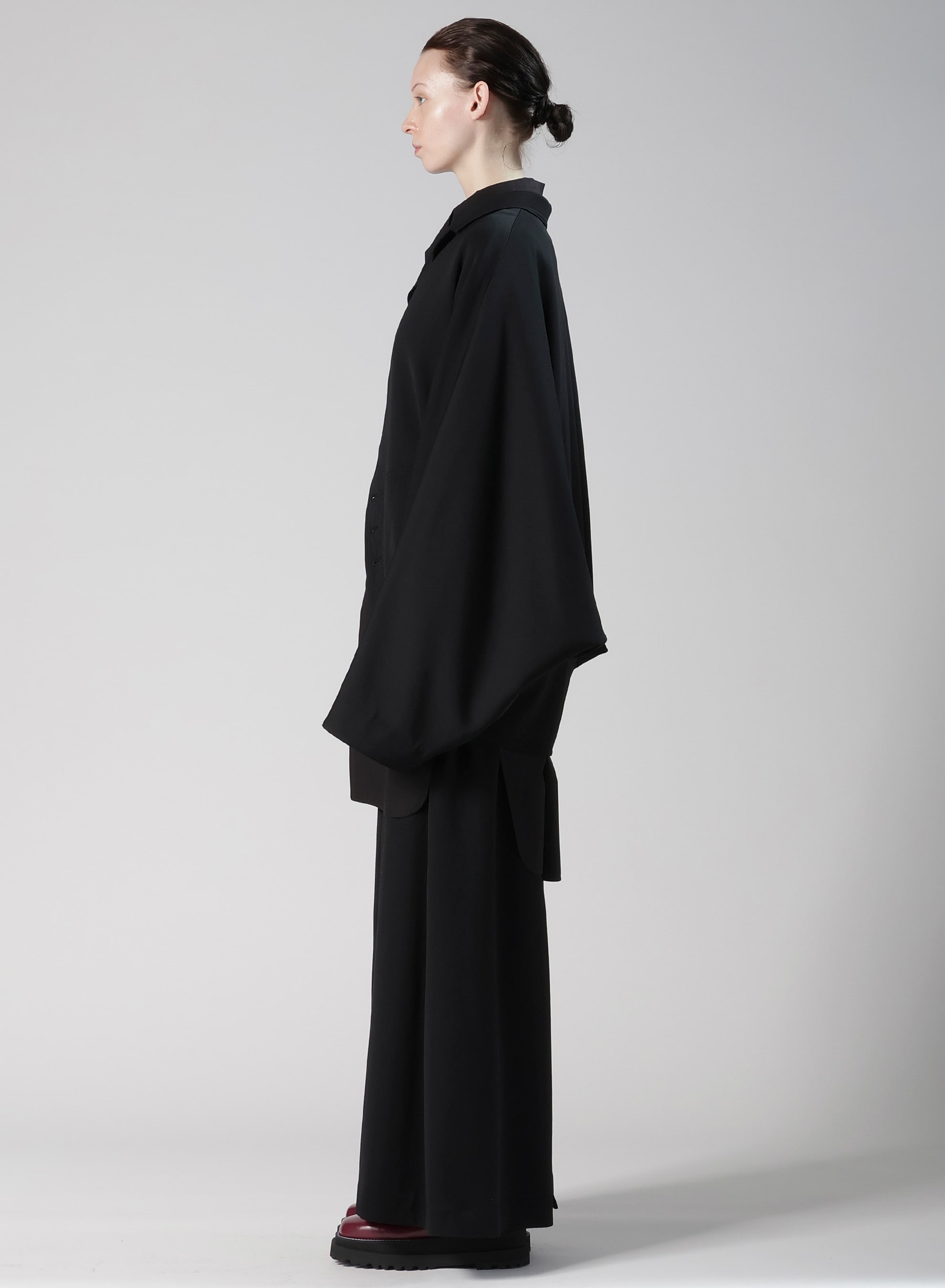 る*読様 ヤマダヤ LASUD キルトライナー付ショートブルゾン （ブラック） MESH COMBINATION DOUBLE LAYERED SCARF(FREE SIZE Off White