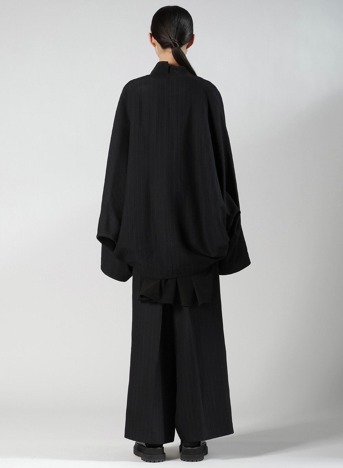 VISCOSE TWEED STRIPE DOLMAN SLEEVE JACKET