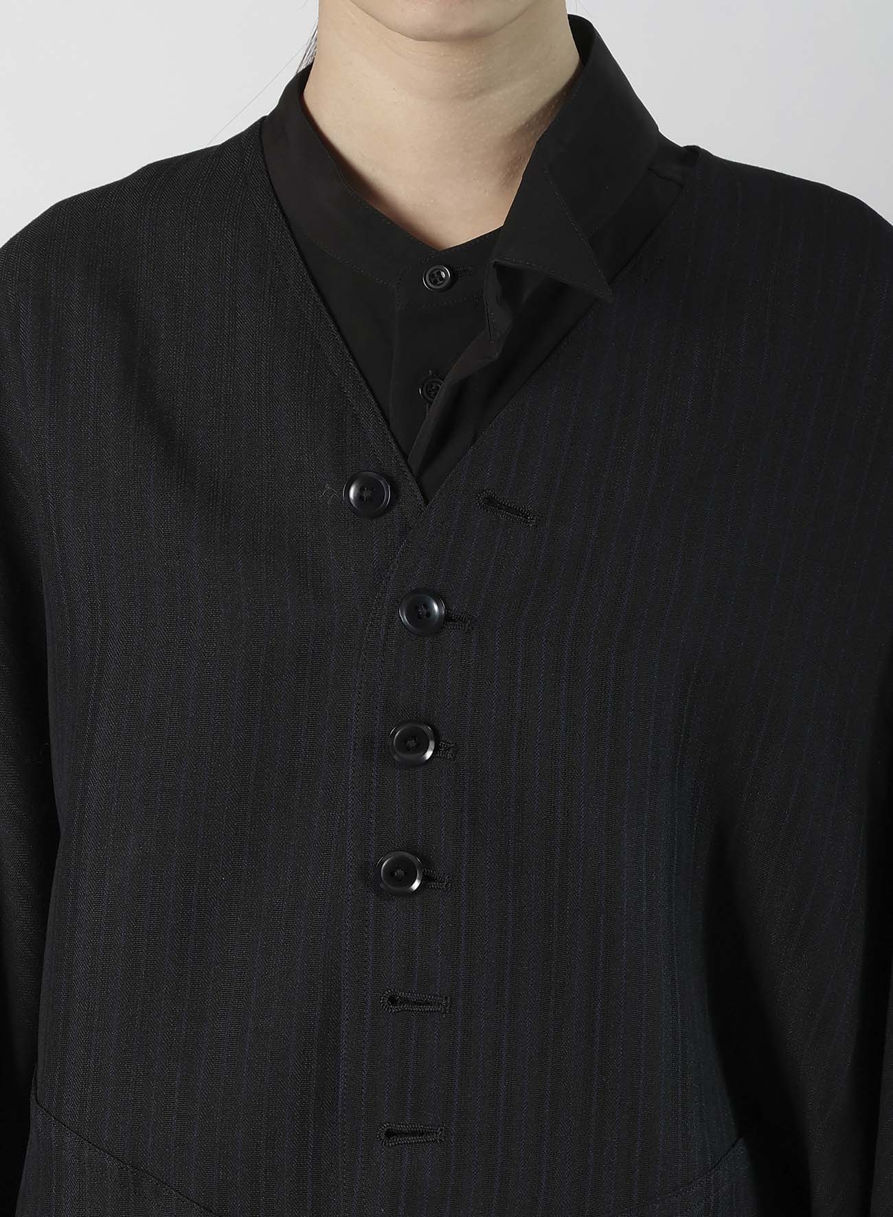 VISCOSE TWEED STRIPE DOLMAN SLEEVE JACKET